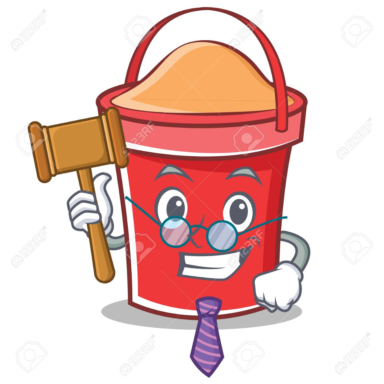 バケット キャラ漫画スタイル ベクトル イラストを判断します のイラスト素材 ベクタ Image