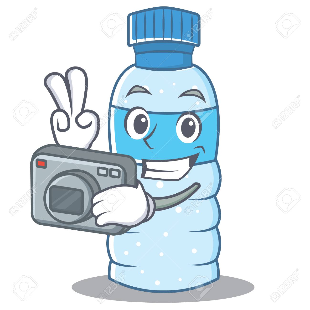 カメラマンボトルキャラクター漫画スタイルベクトルイラスト のイラスト素材 ベクタ Image