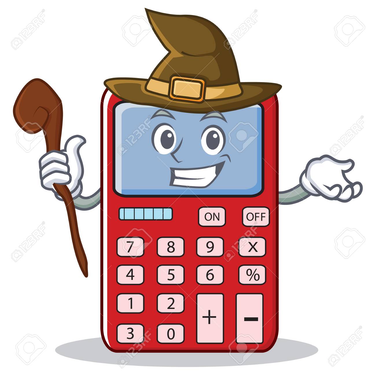 魔女かわいい電卓キャラクター漫画 のイラスト素材 ベクタ Image