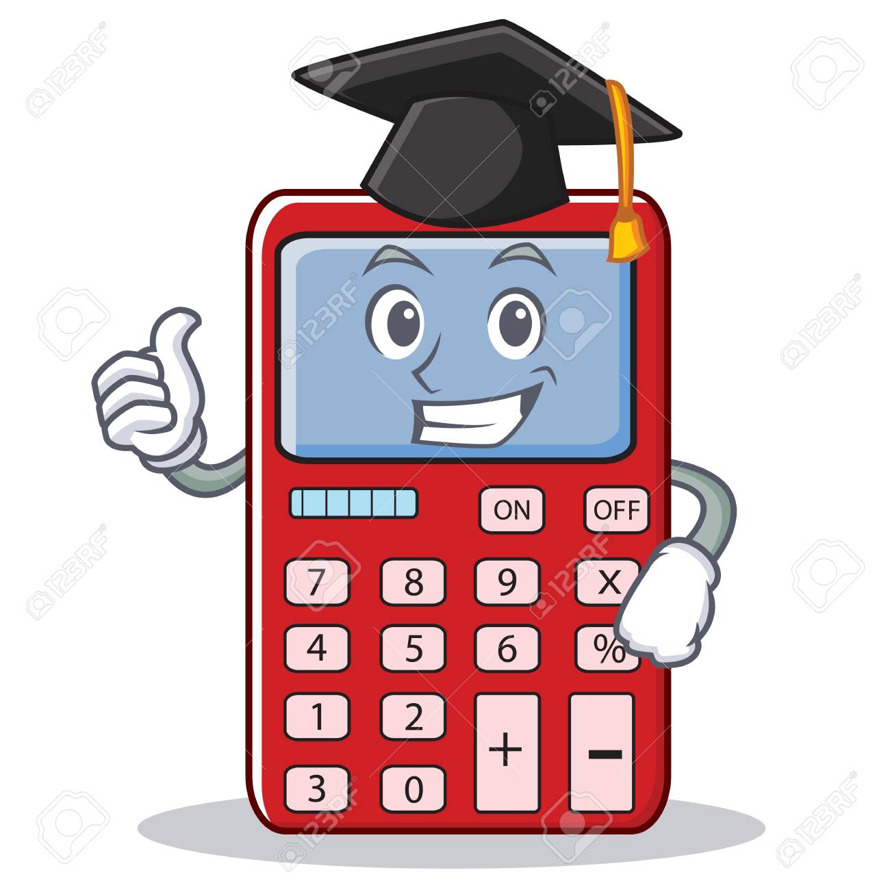 graduation cute calculator character cartoon royalty free cliparts