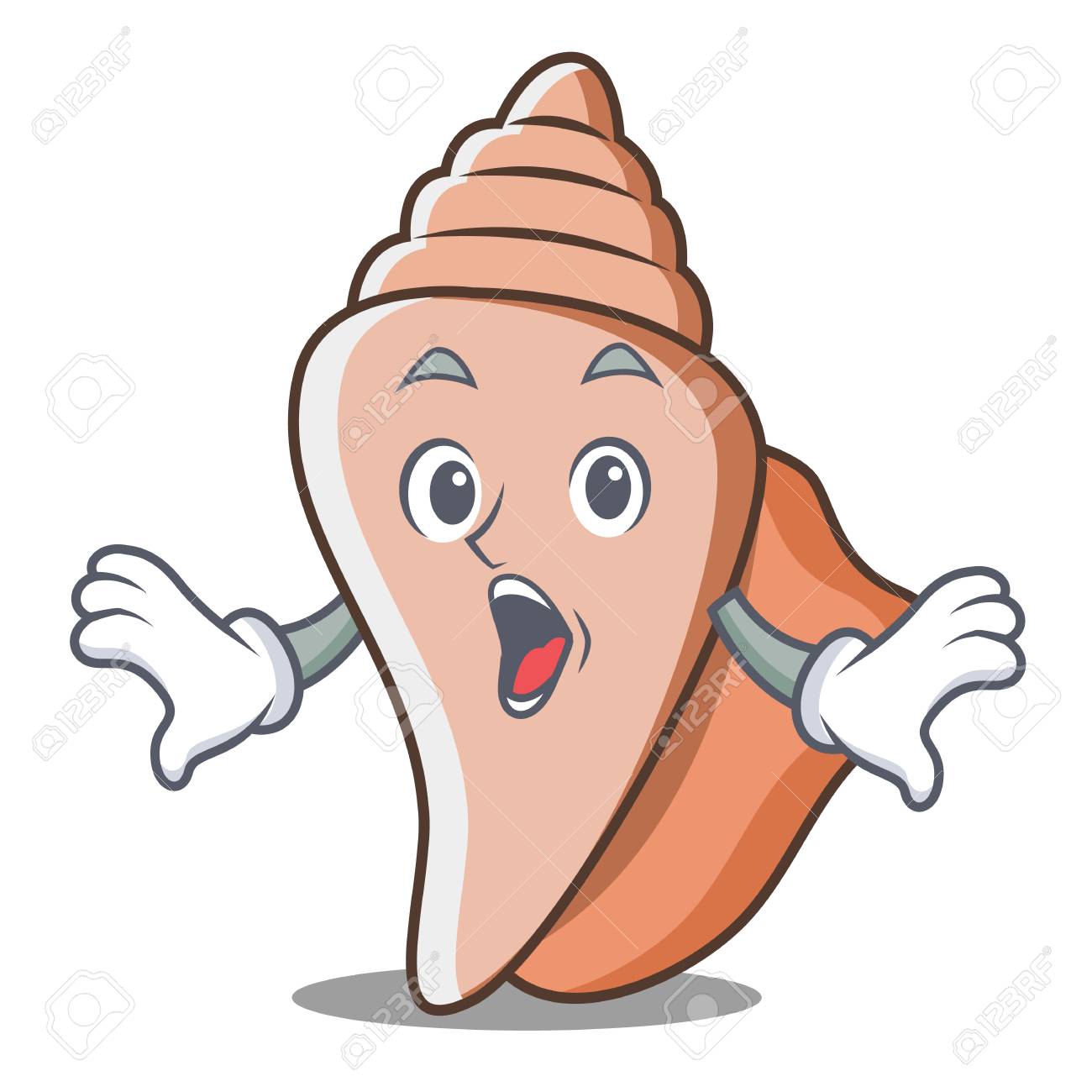 びっくりかわいいシェル文字漫画のイラスト素材 ベクタ Image