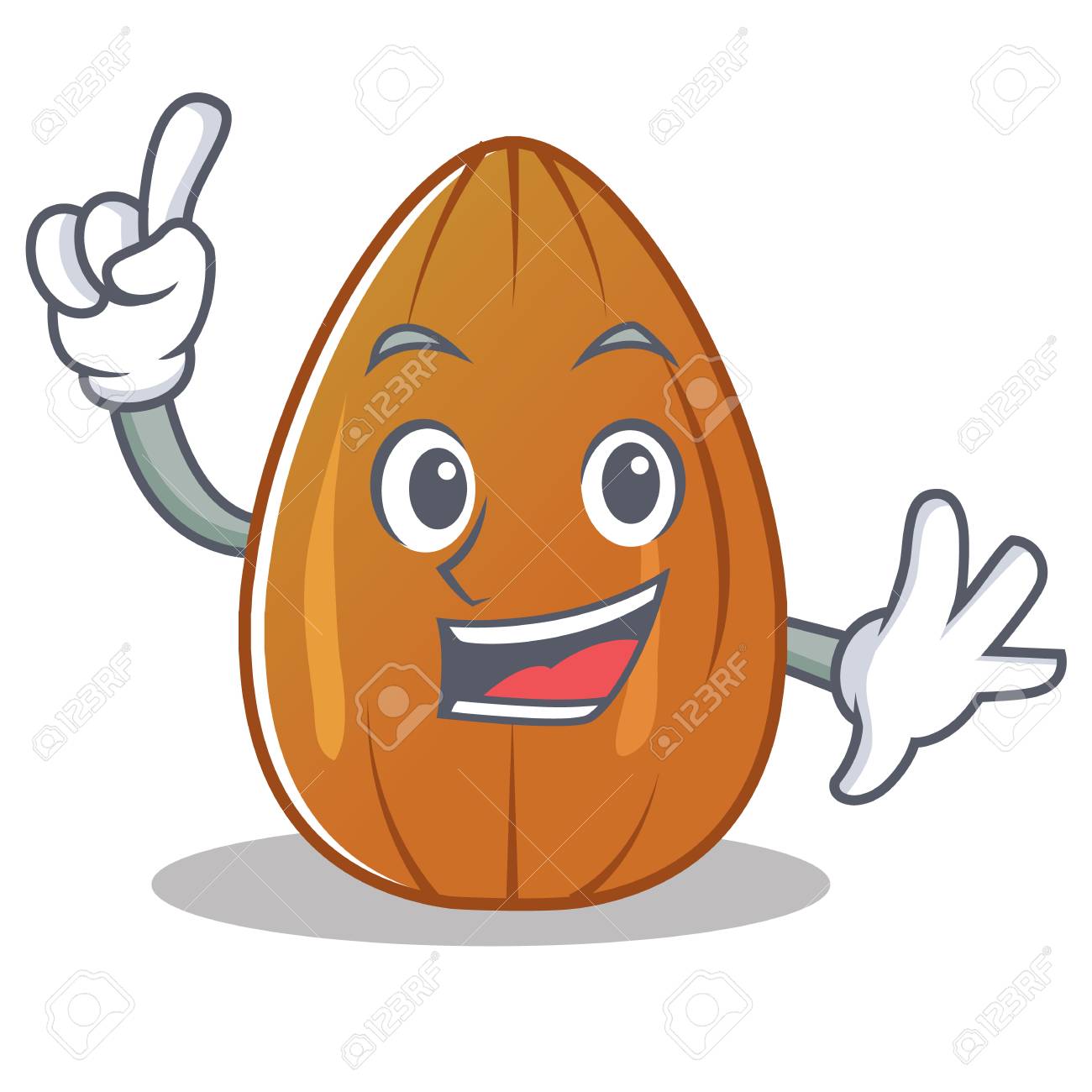 Finger Almond Nut Character Cartoon Vector Illustration Royalty Free SVG,  Cliparts, Vectors, and Stock Illustration. Image 90305504., image size:1300x1300
