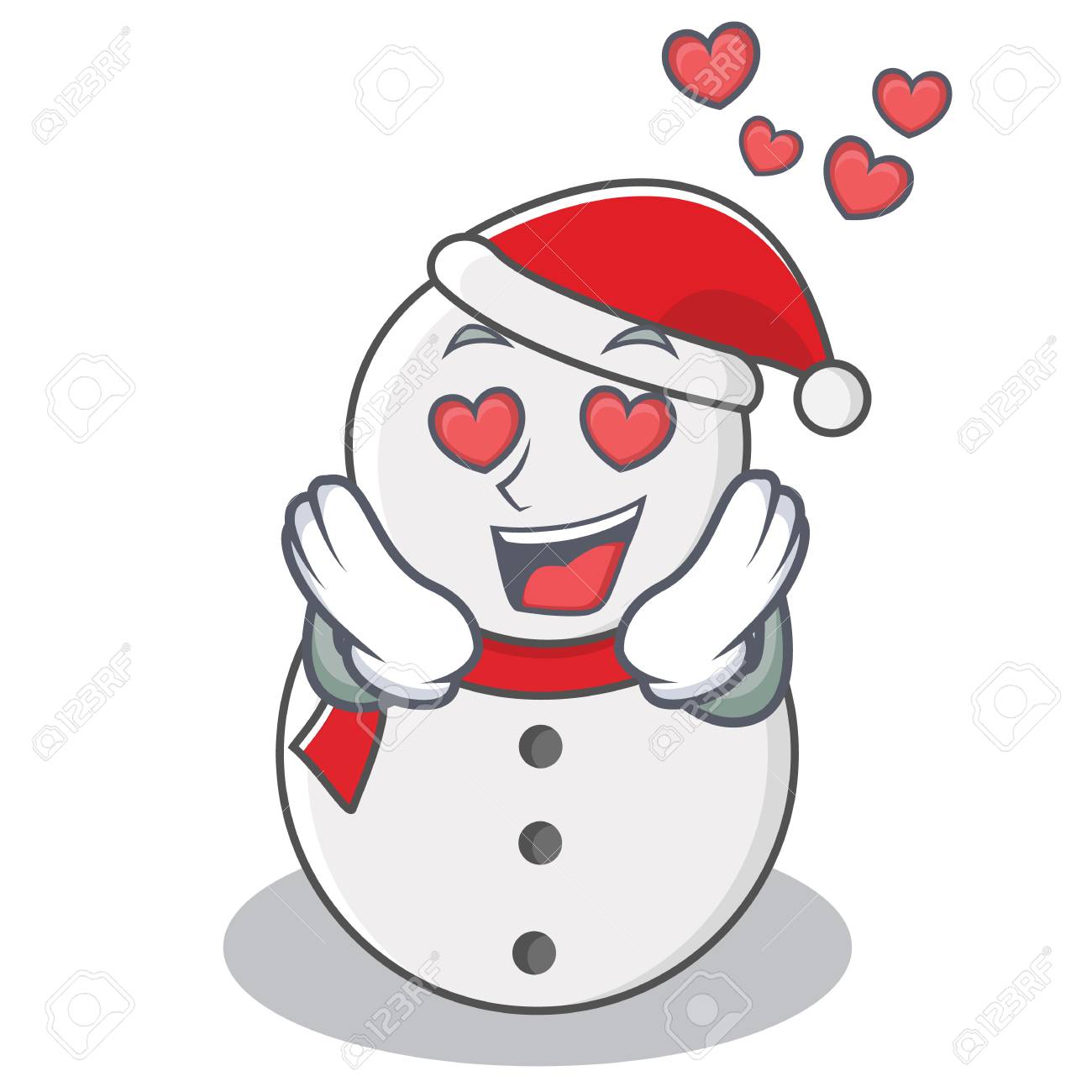 愛の雪だるまキャラ漫画スタイル ベクトル イラストで のイラスト素材 ベクタ Image
