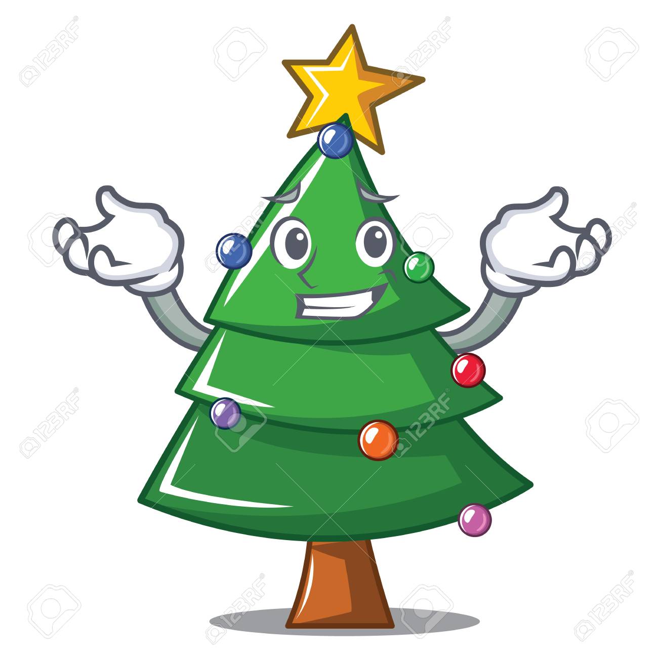 ニヤニヤクリスマスツリーキャラクター漫画ベクトルイラストのイラスト素材 ベクタ Image ニヤニヤクリスマスツリーキャラクター漫画ベクトルイラストのイラスト素材 ベクタ Image