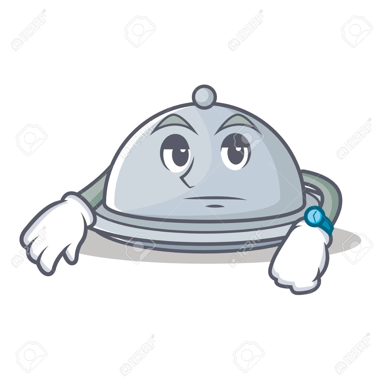 待っているトレイキャラクター漫画スタイル ベクトルイラスト のイラスト素材 ベクタ Image