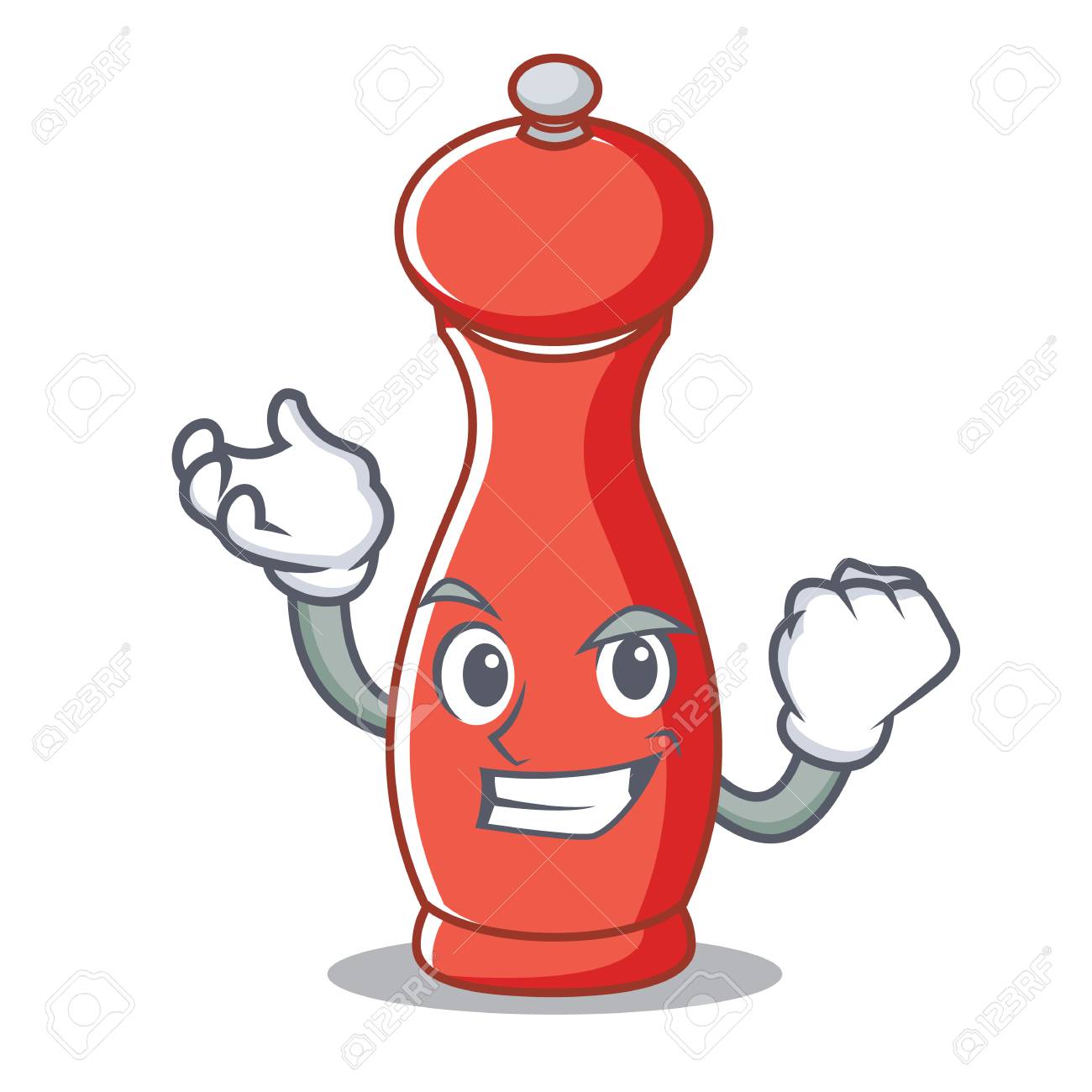 成功したコショウミルキャラクター漫画ベクトルイラスト のイラスト素材 ベクタ Image