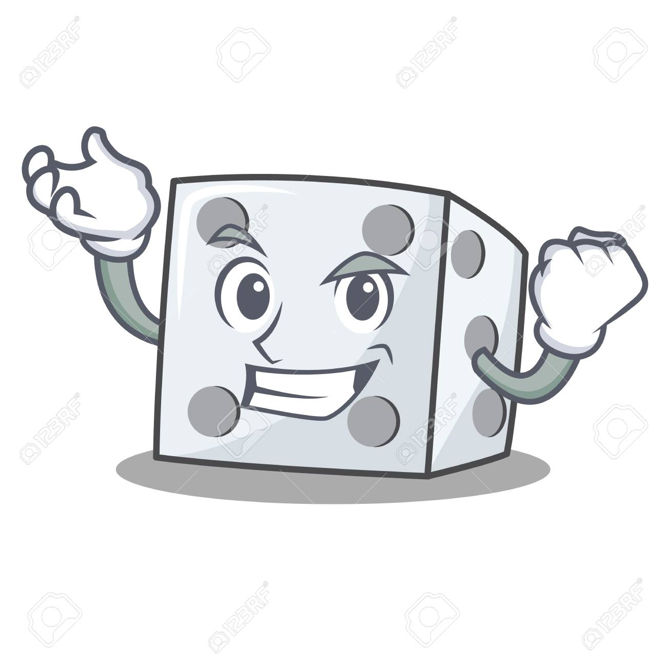 成功したサイコロキャラクター漫画スタイルベクトルイラストのイラスト