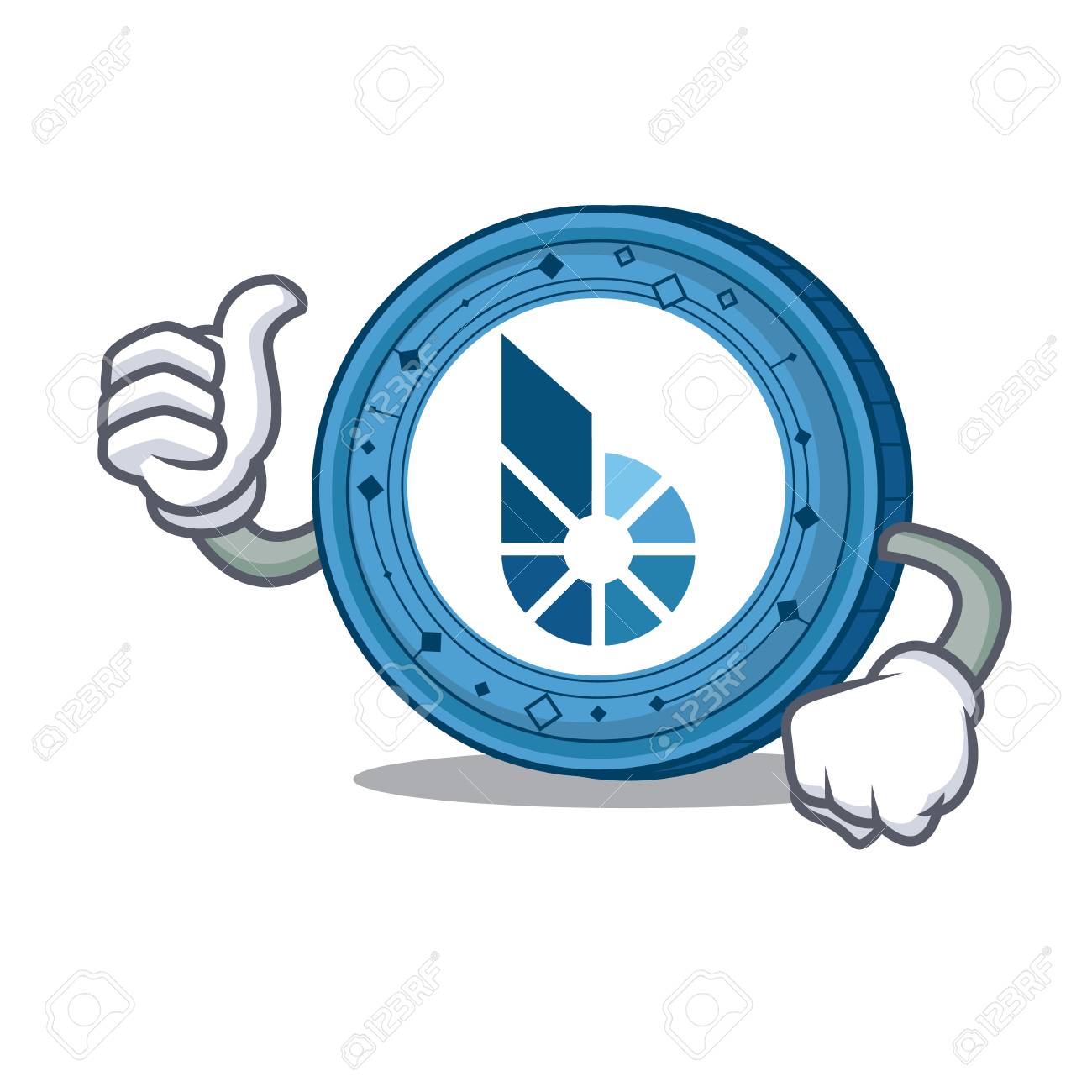 親指アップビットシェアコインキャラクター漫画のイラスト素材・ベクター Image 94056183