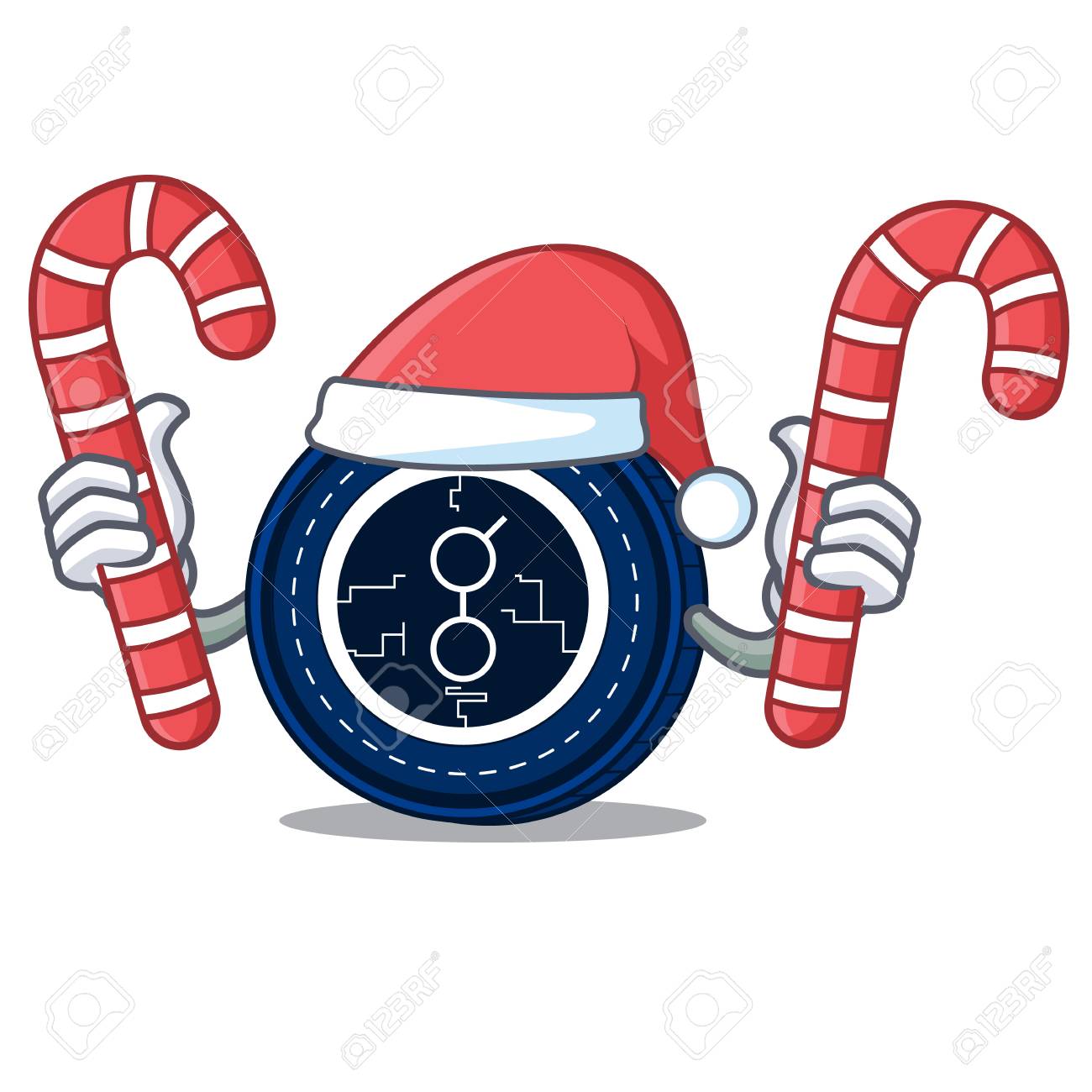 사탕 골렘 동전 마스코트 만화 산타 로열티 무료 사진, 그림, 이미지 그리고 스톡포토그래피. Image 95295243