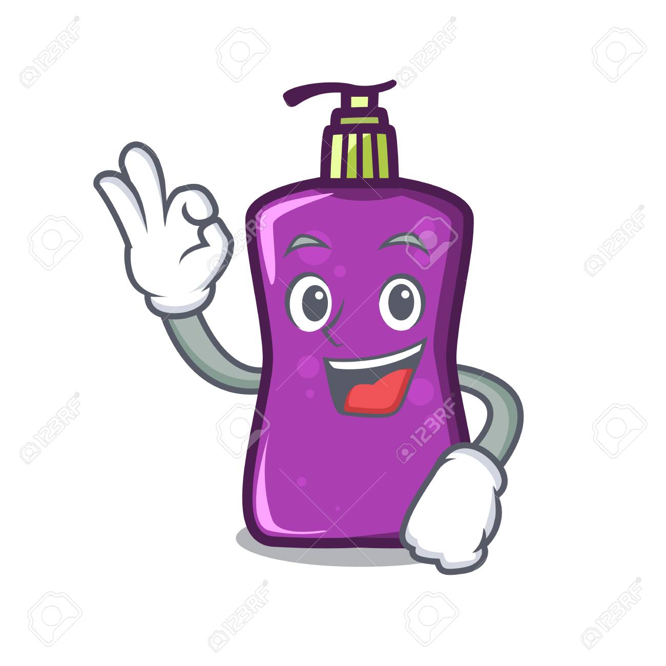okay shampoo character cartoon style illustration royalty free