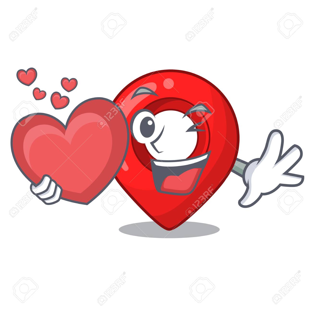 with heart map pointer