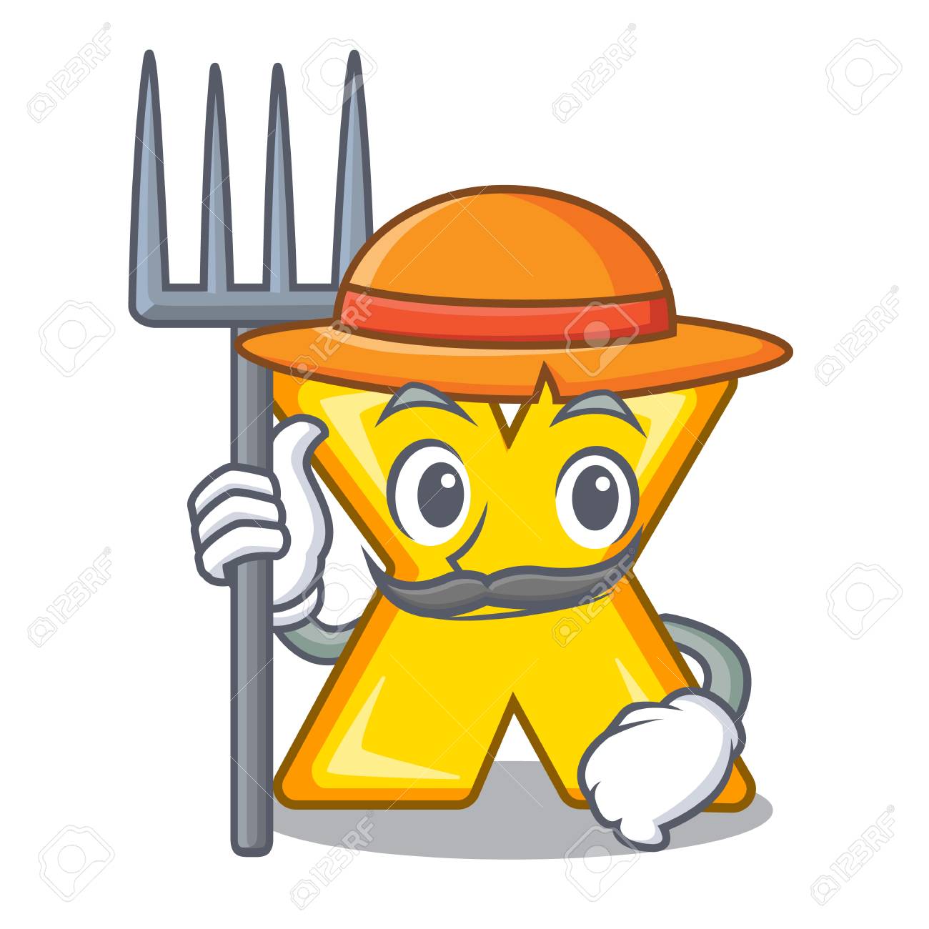 Farmer character cartoon multiply sign - 110456996 Farmer character cartoon multiply sign - 110456996