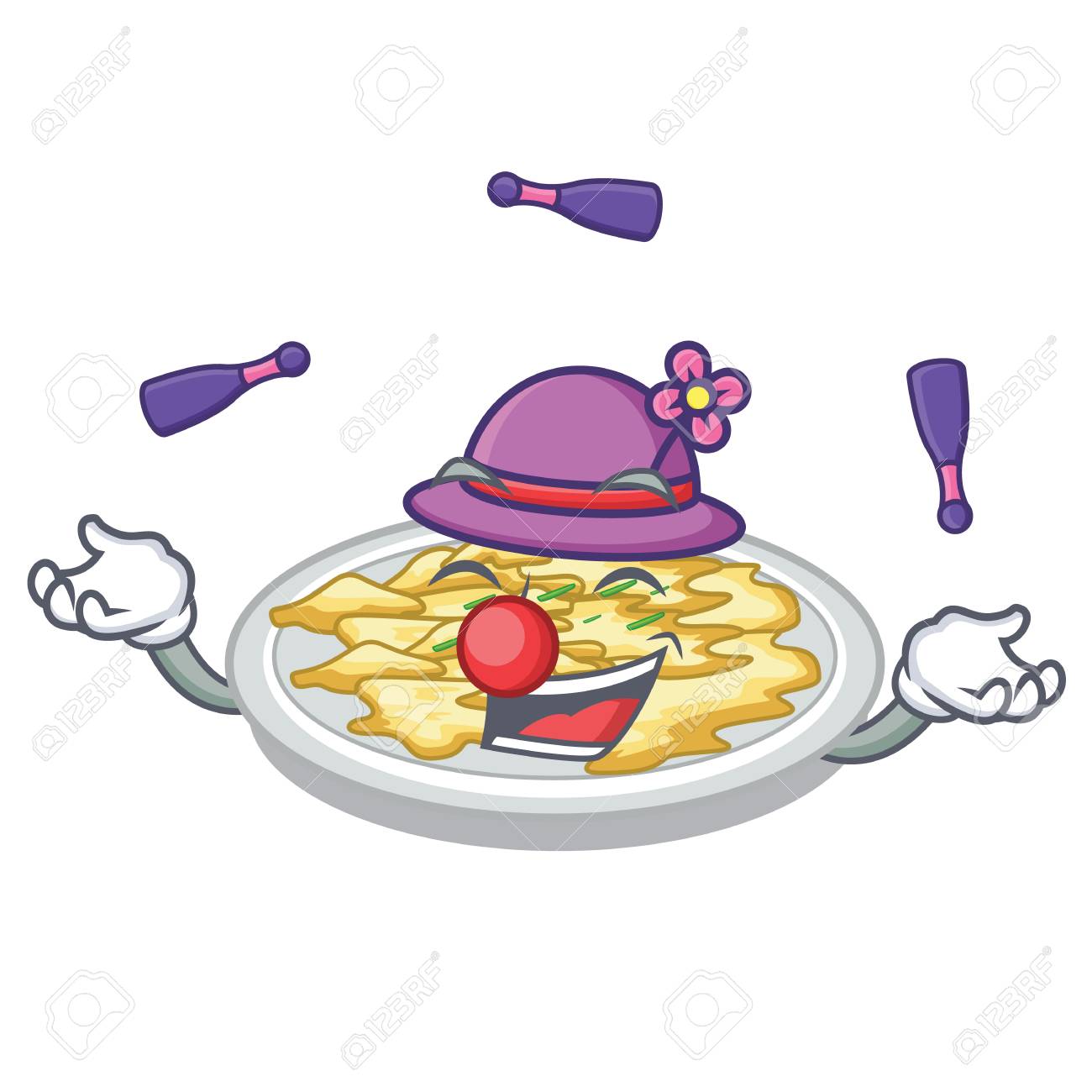 Juggling Scrambled Egg Isolated With In Cartoon Vector Illustration Royalty Free Cliparts Vectors And Stock Illustration Image