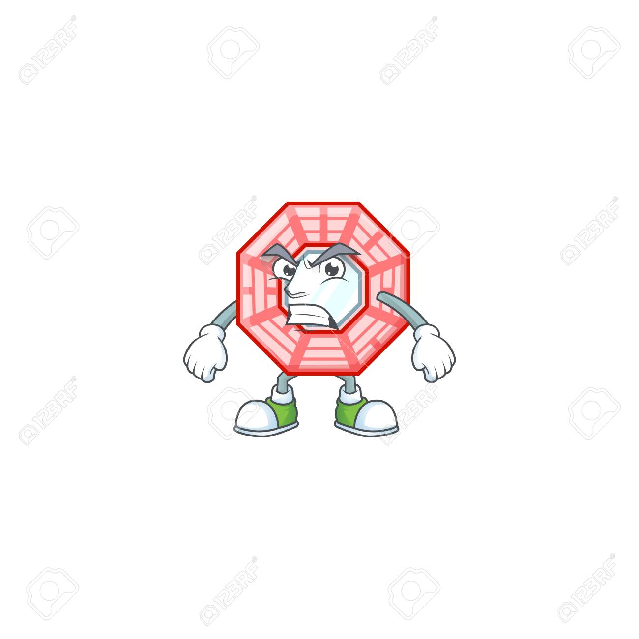 Cartoon Character Of Chinese Square Feng Shui With Angry Face Cartoon Character Of Chinese Square Feng Shui With Angry Face