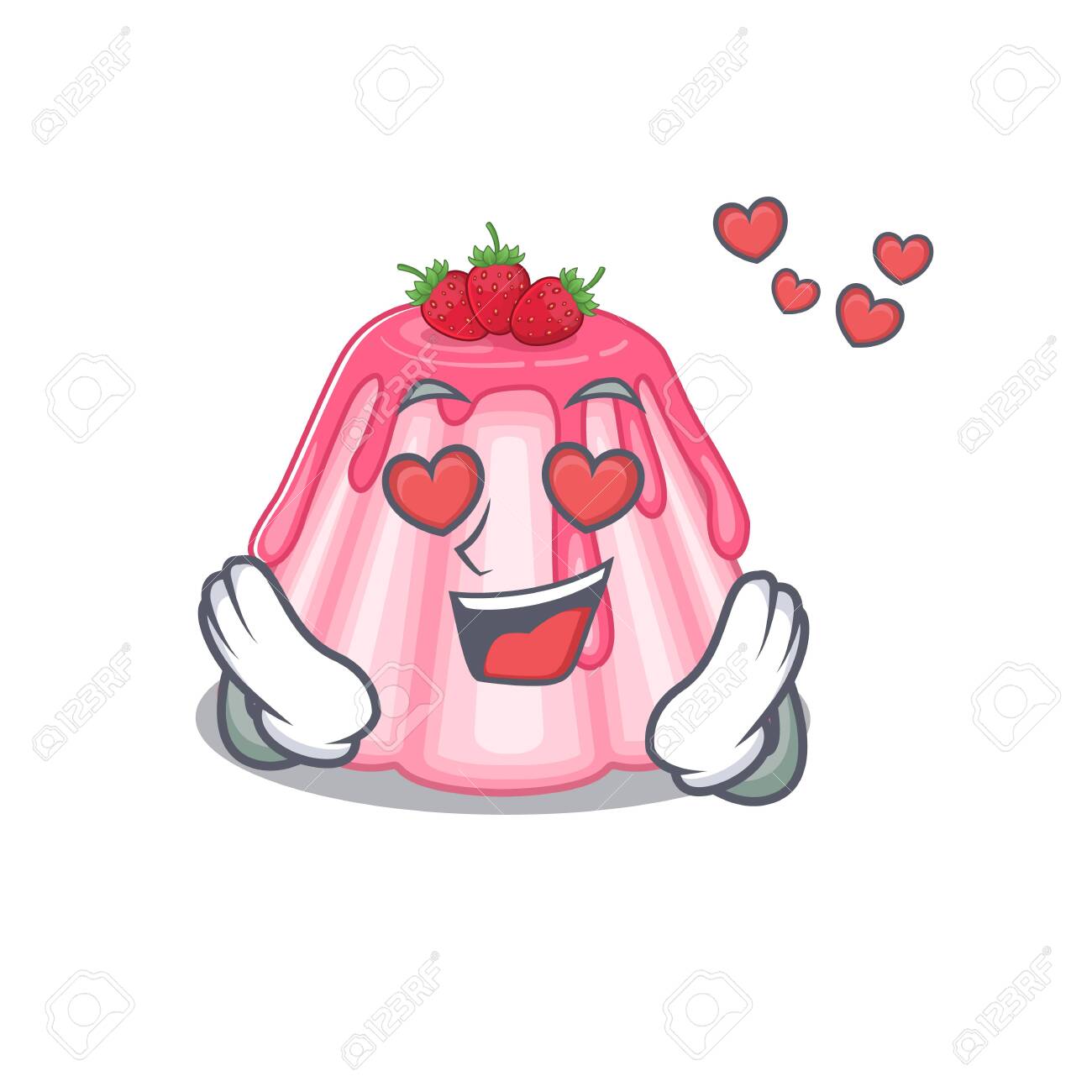 Romantic Falling In Love Strawberry Jelly Cartoon Character Concept. Vector  Illustration Royalty Free SVG, Cliparts, Vectors, and Stock Illustration.  Image 141459700., image size:1300x1300