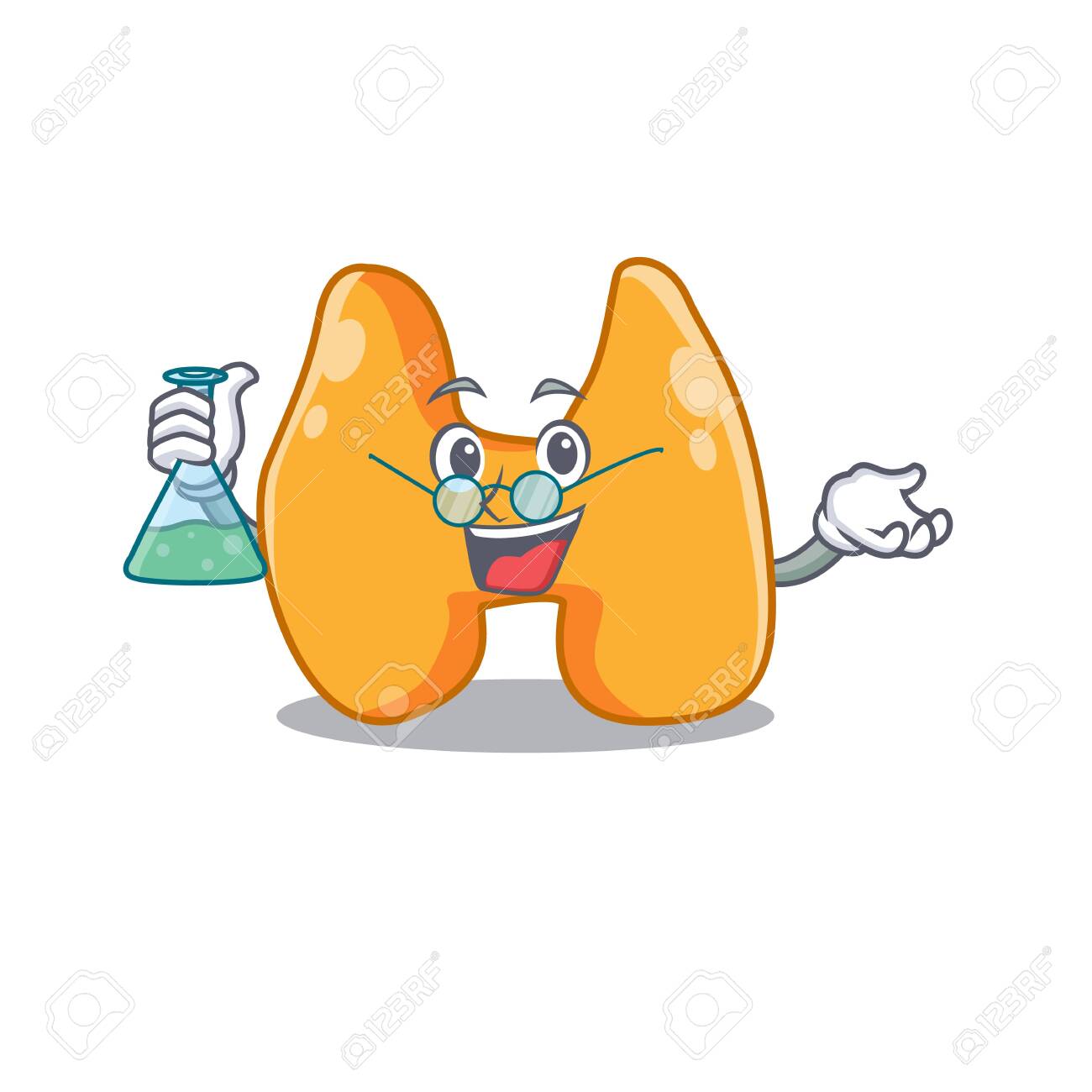 caricature character of thyroid smart Professor working on a lab - 146938663 caricature character of thyroid smart Professor working on a lab - 146938663