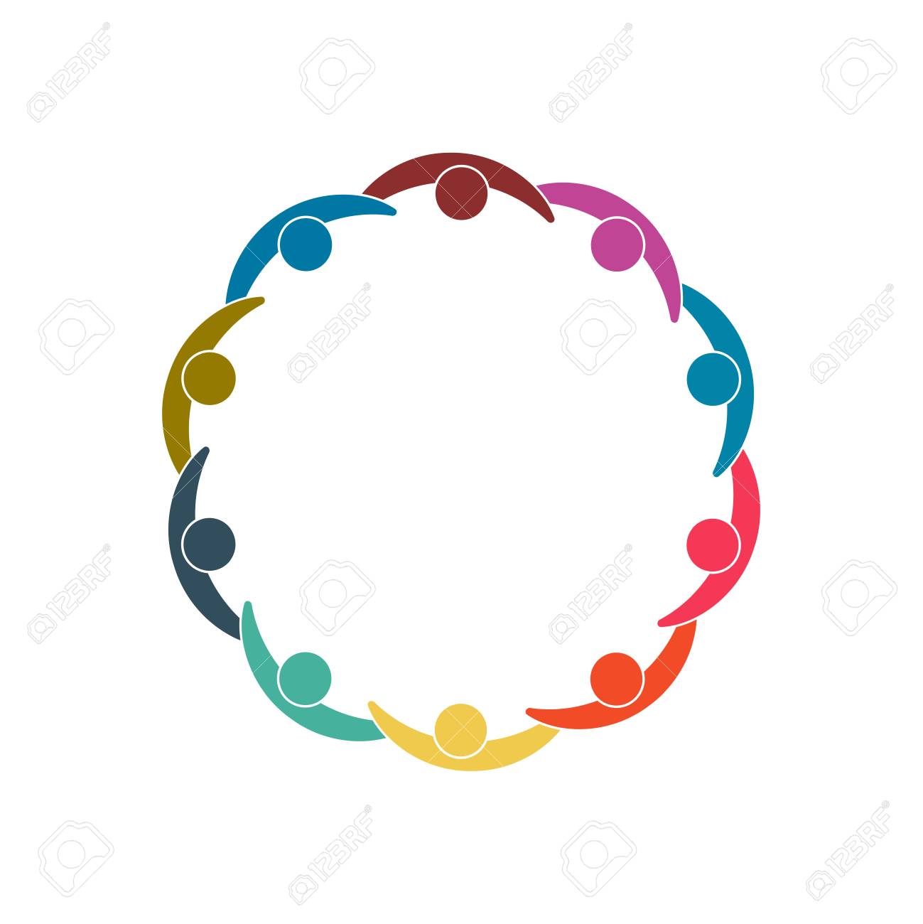 Group Of Ten Persons In Circle Holding Hands The Summit Workers Royalty Free Cliparts Vectors And Stock Illustration Image 98353638
