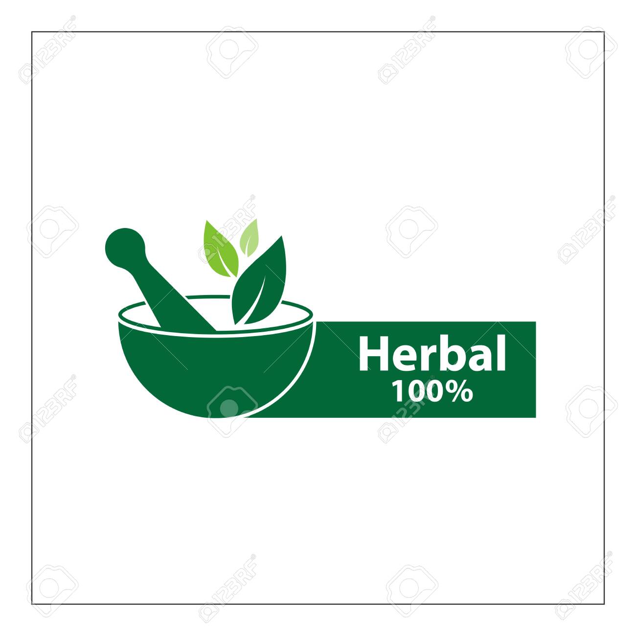 Green Herbal Logo Template, Herbal 100 On White Background Royalty Free  SVG, Cliparts, Vectors, and Stock Illustration. Image 129087248.