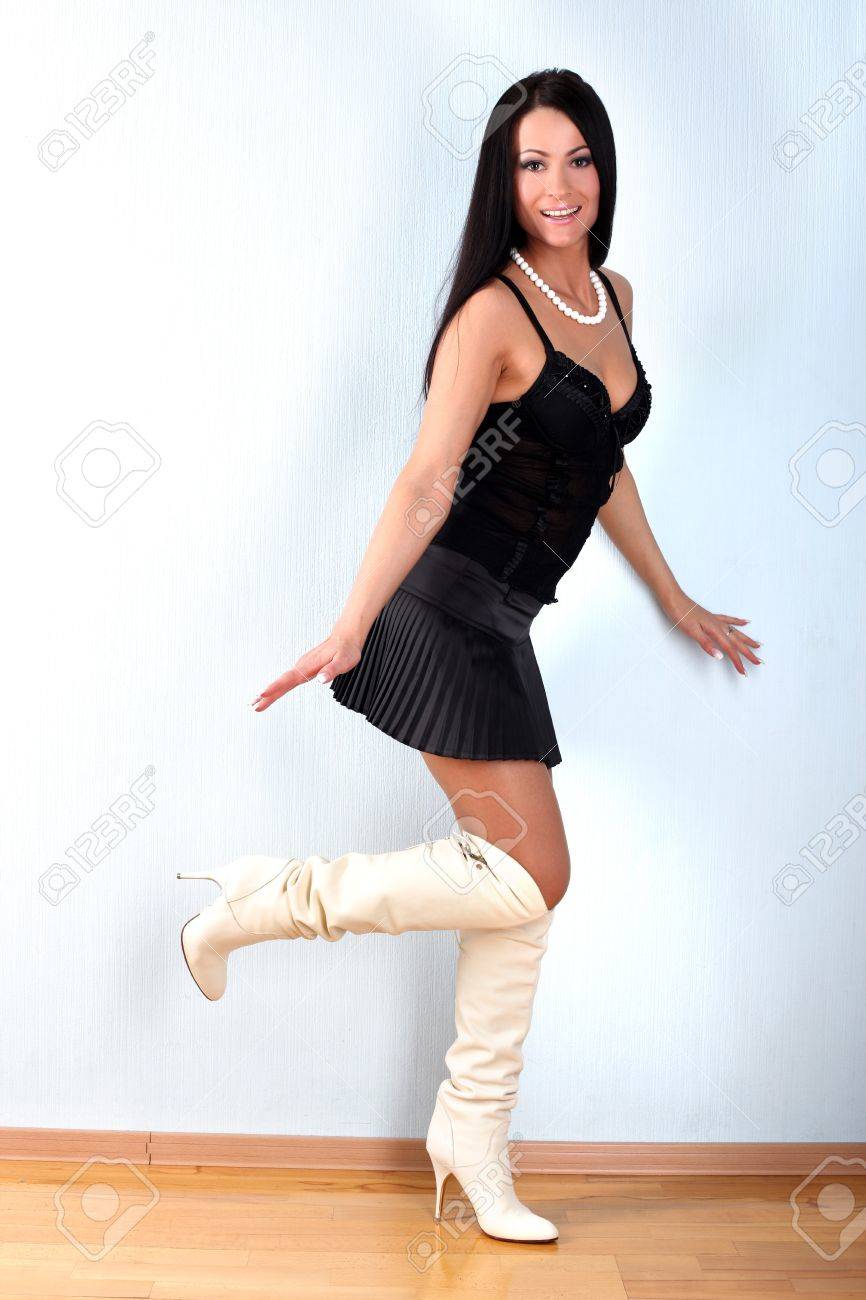 women in white boots