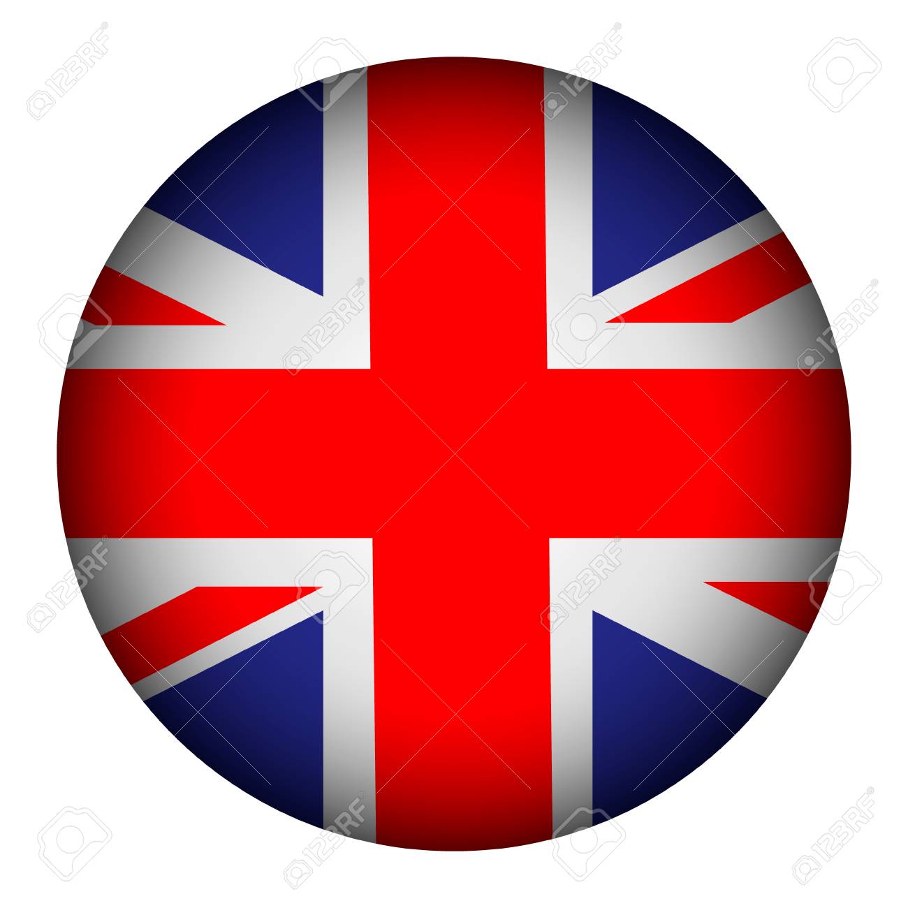 白い背景にイギリス国旗ボタン ベクトルの図 のイラスト素材 ベクタ Image