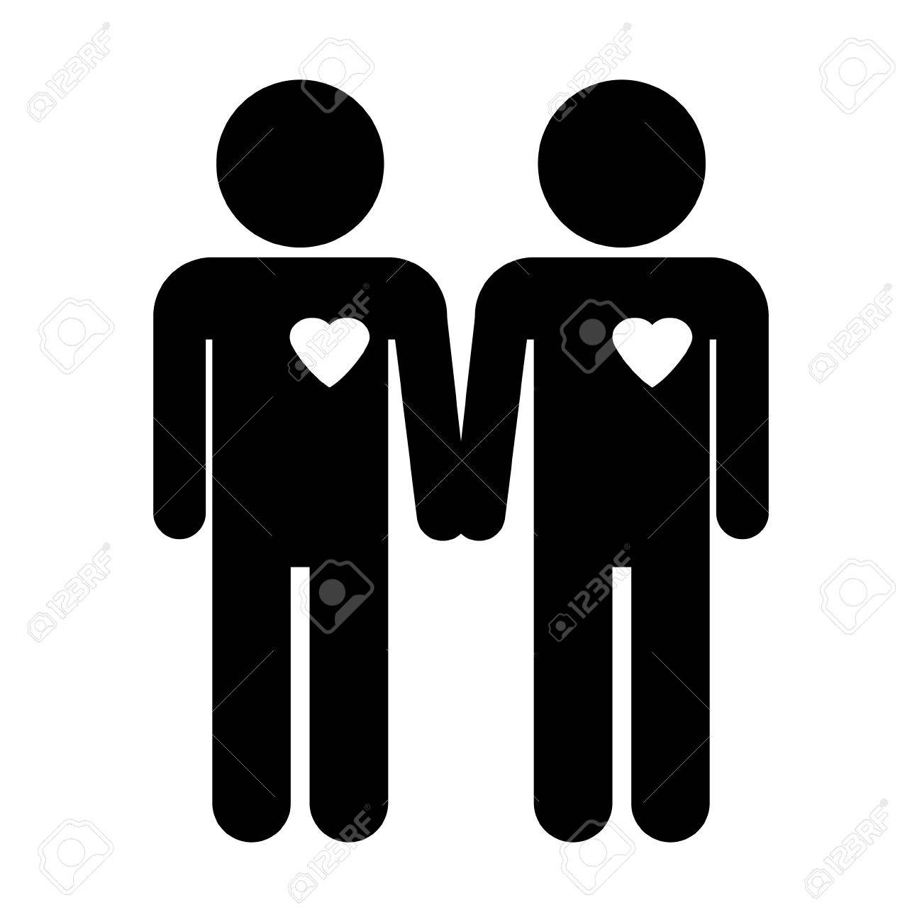 白い背景の上の同性愛者カップルのシンボルです ベクトル イラスト のイラスト素材 ベクタ Image