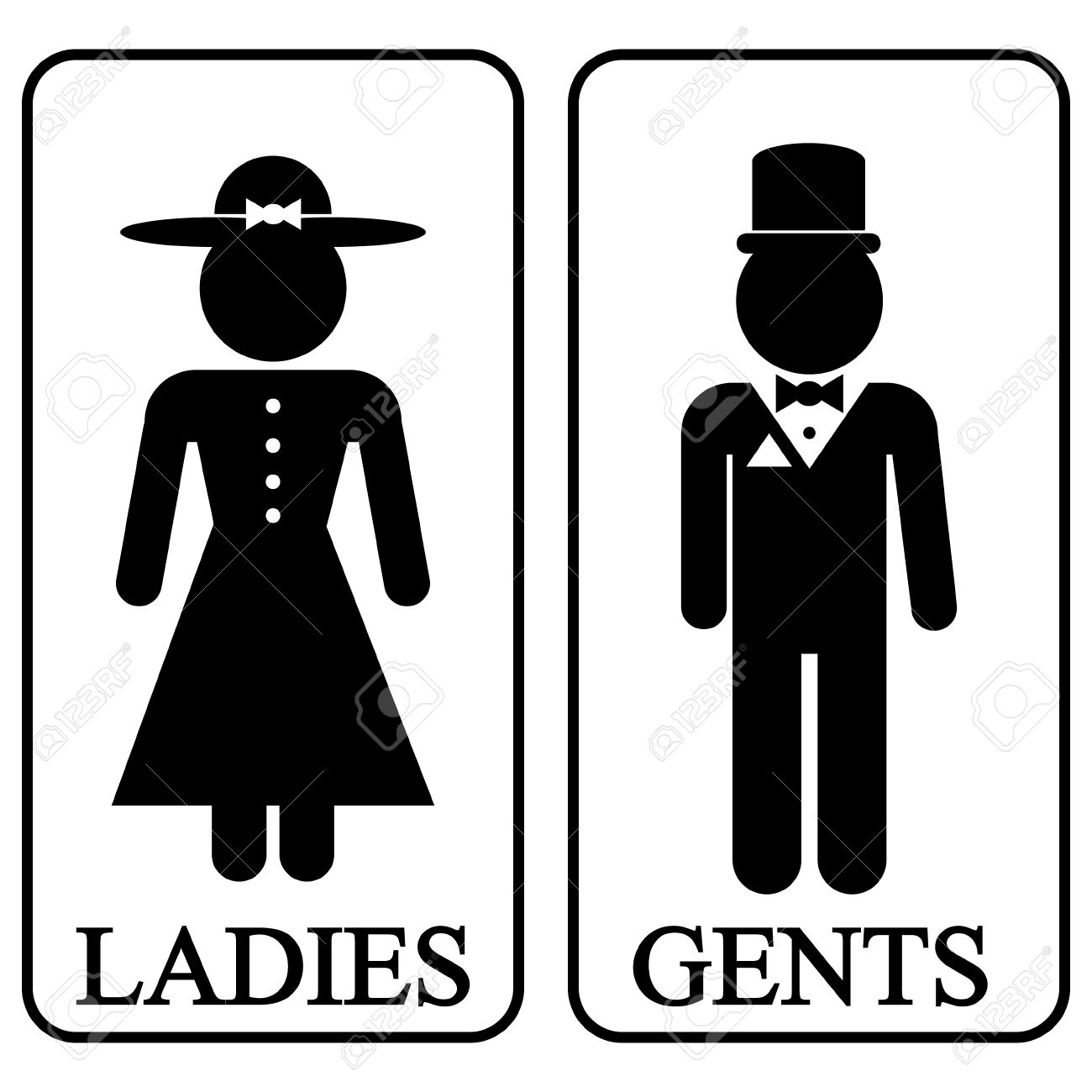 Icons Of Men And Women In Retro Style Vector Illustration