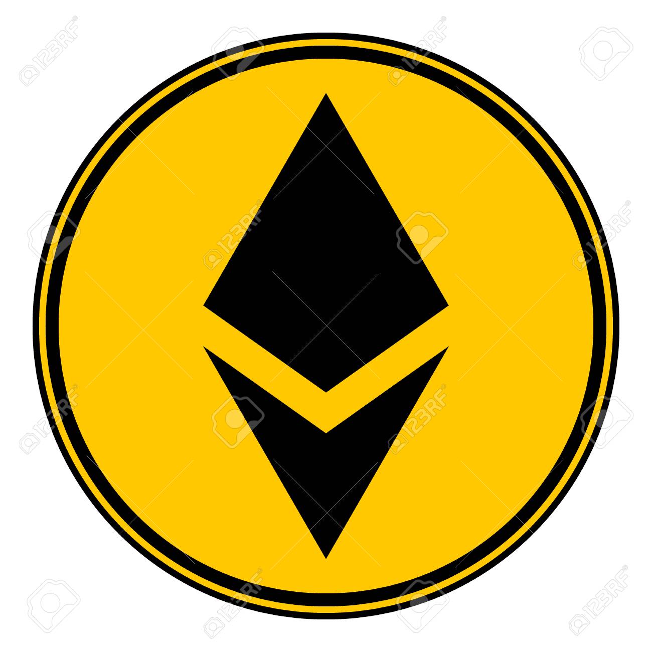 이더 리움 흰색 배경에 서명. 벡터 일러스트입니다. 로열티 무료 사진, 그림, 이미지 그리고 스톡포토그래피. Image 96670387