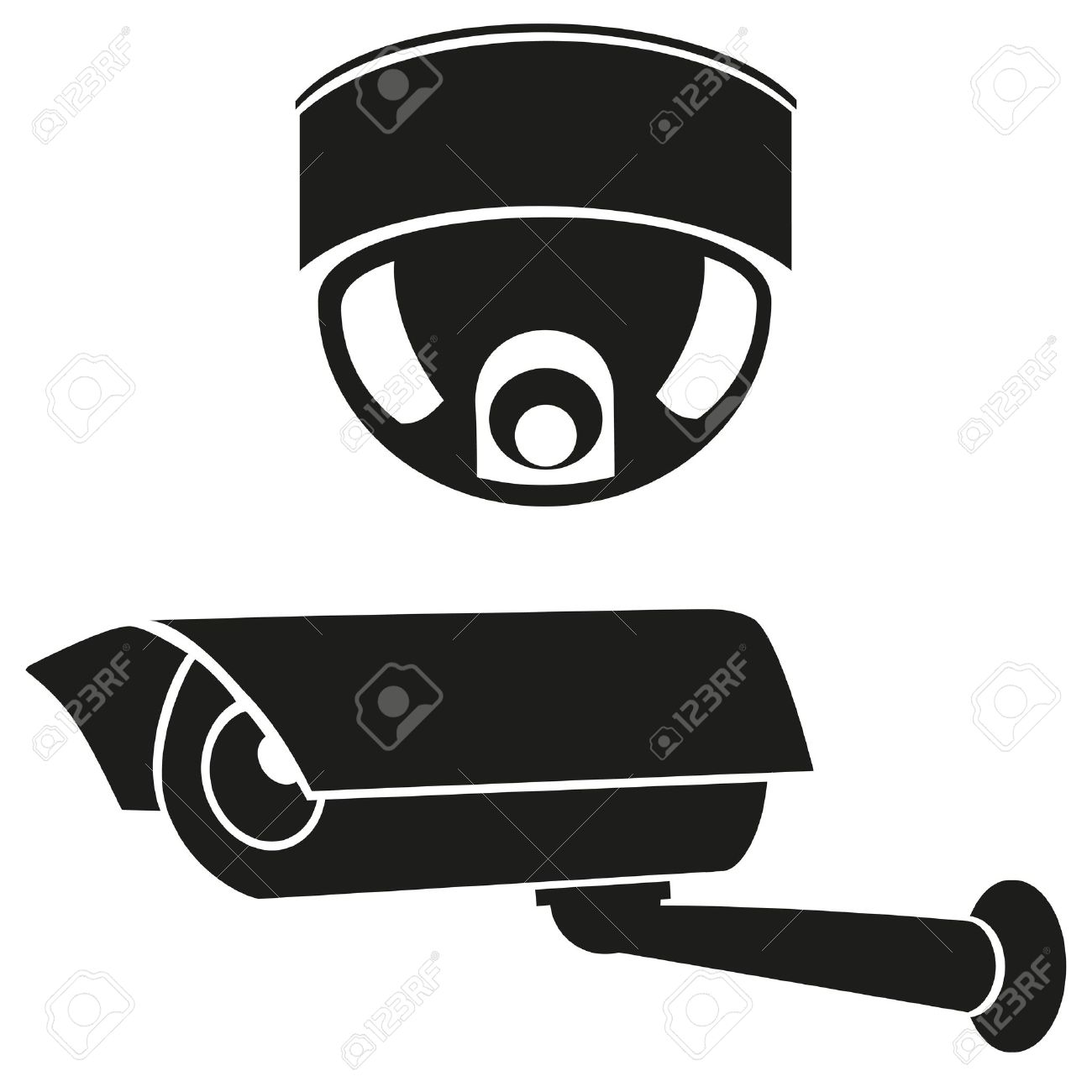 監視カメラの黒と白のアイコン ベクトル イラスト の写真素材 画像素材 Image