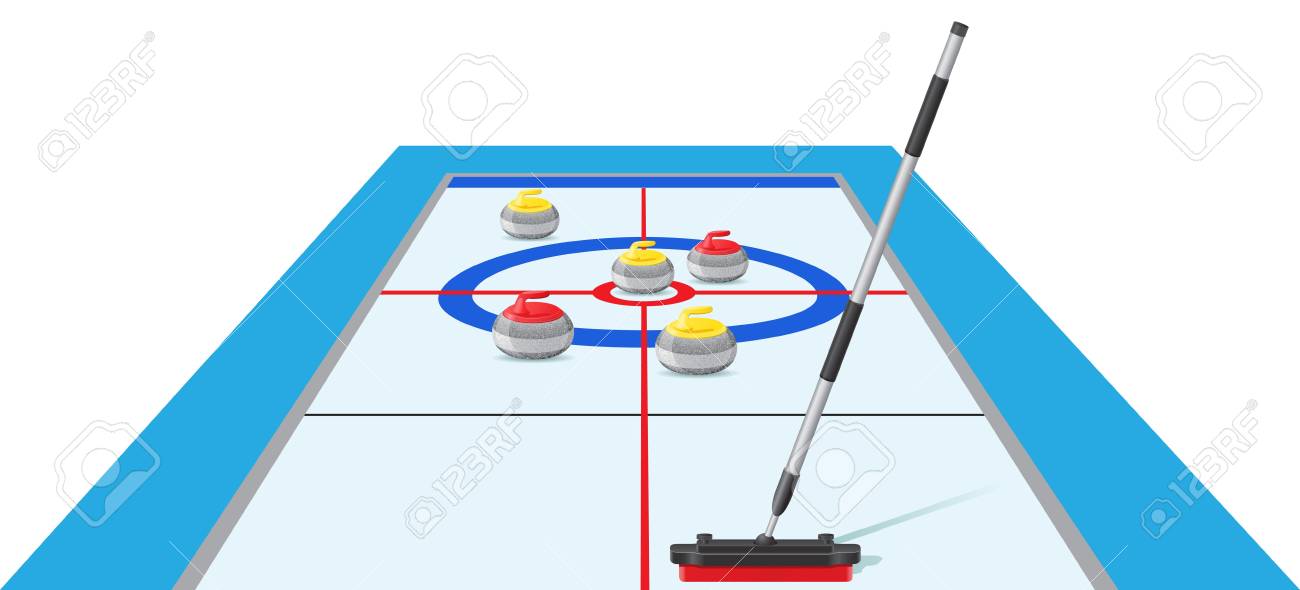curling sport game illustration
