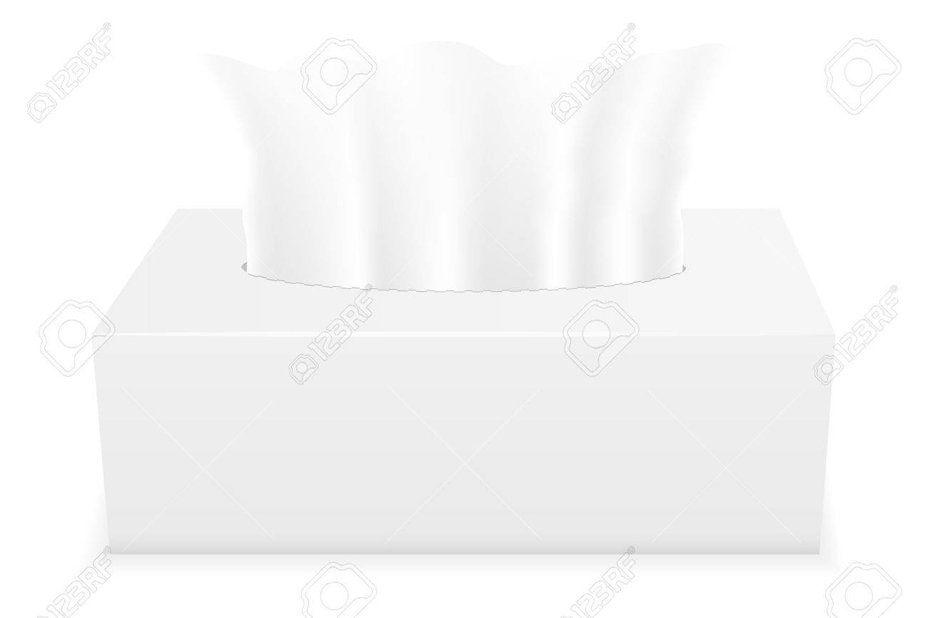 白いティッシュ ボックス ベクトル イラスト背景に分離 の写真素材 画像素材 Image