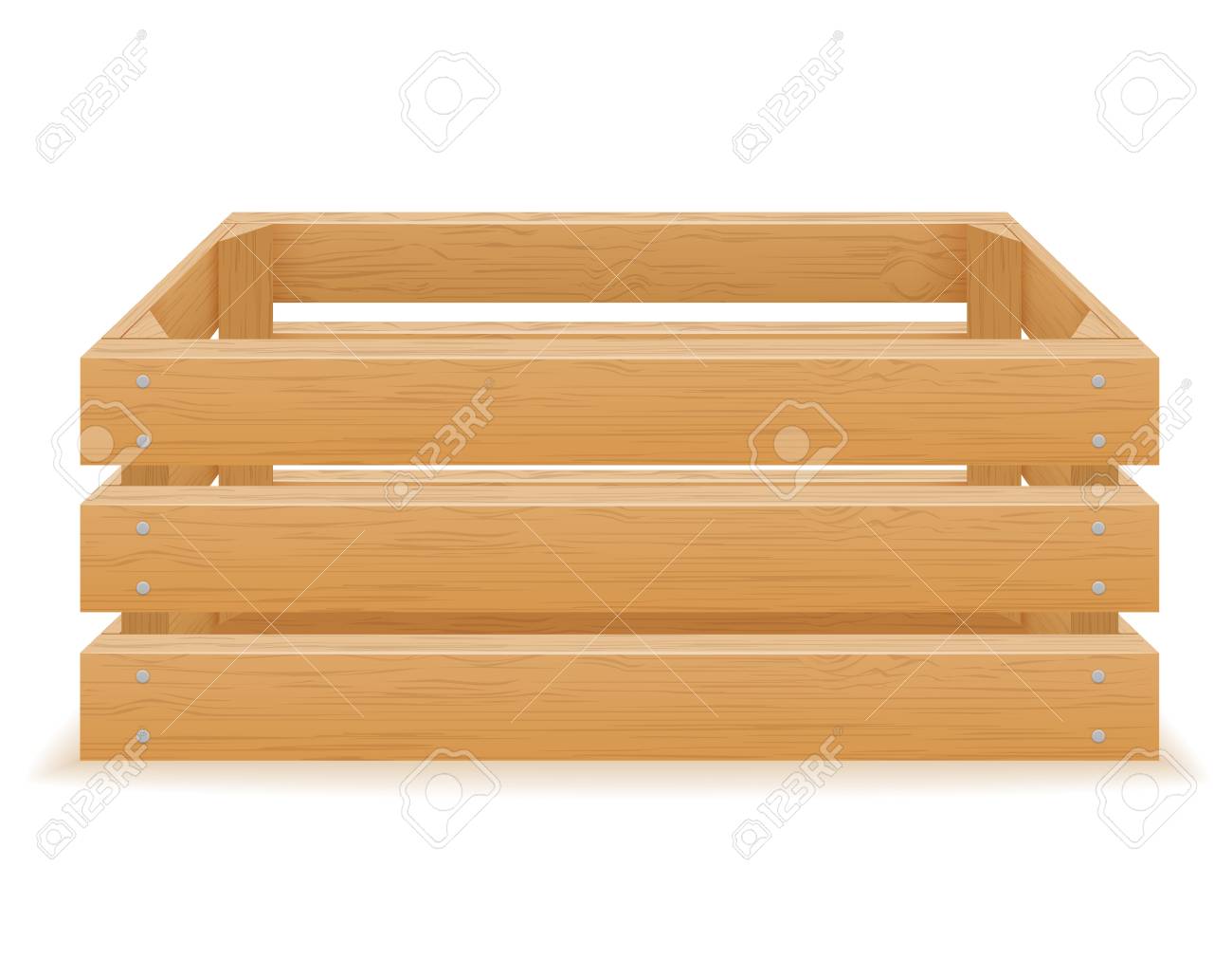 白い背景に分離された空の木箱ベクトルイラストイラスト の写真素材 画像素材 Image