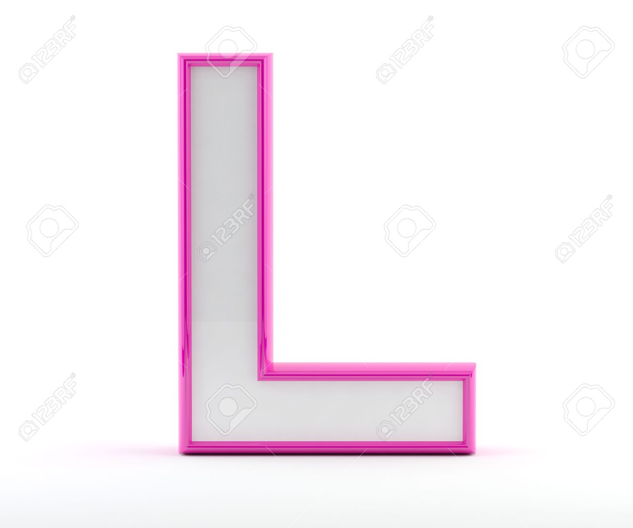 3d letter with glossy pink outline letter l stock photo picture 3d letter l