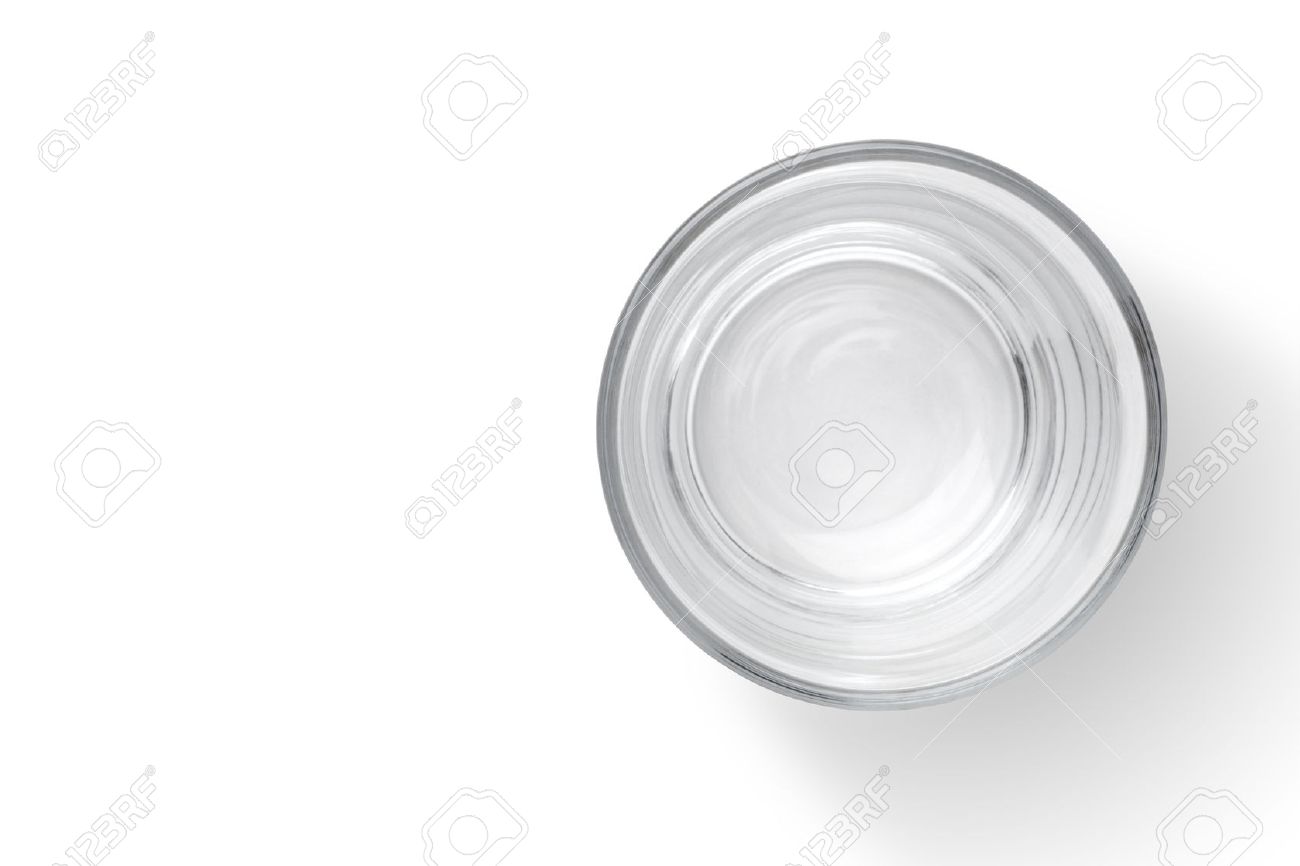 Top view of empty glass cup isolated on white background - 57070927 Top view of empty glass cup isolated on white background - 57070927