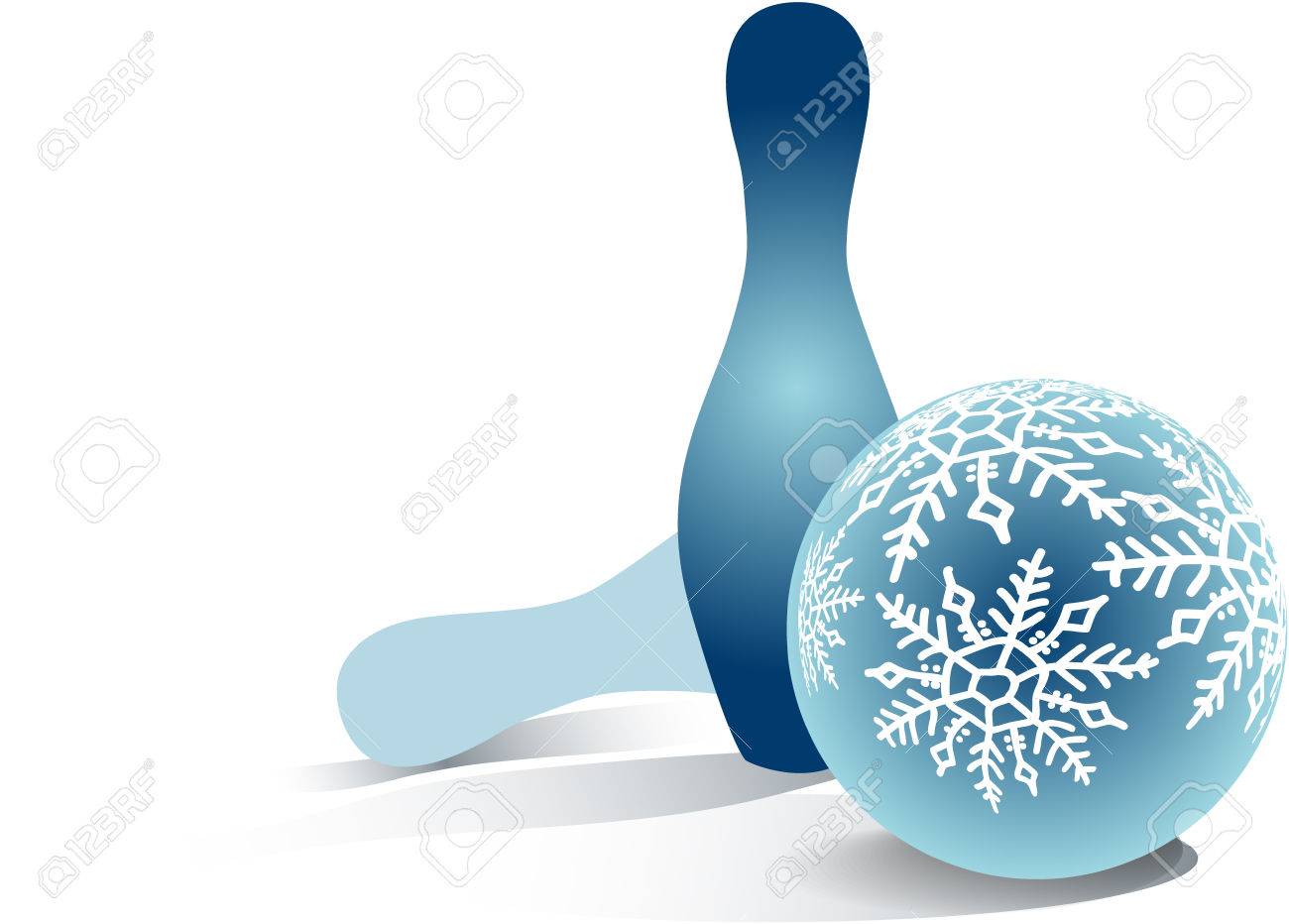 christmas bowling ball and two skittles stock photo picture and