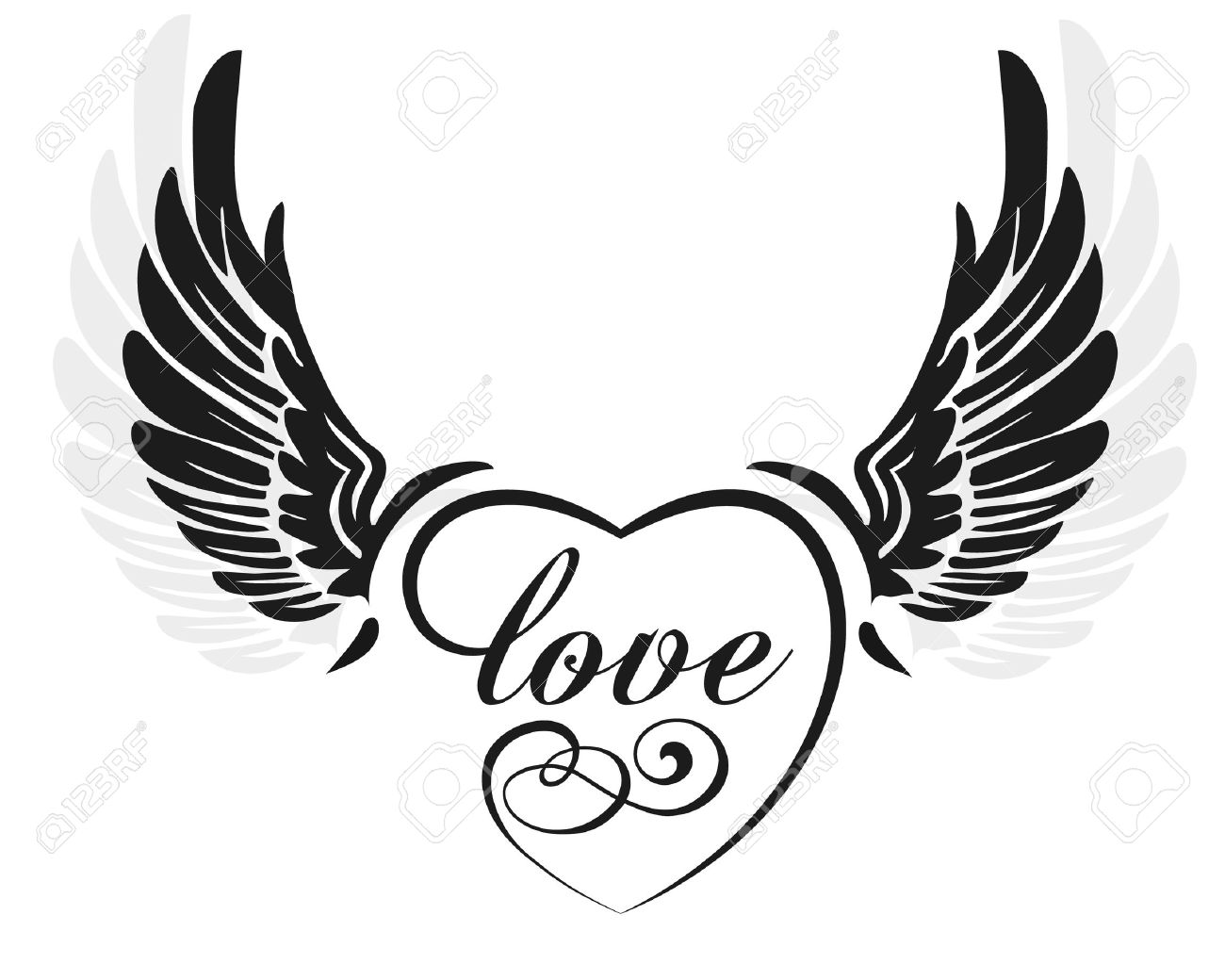 Black Wings With Heart And Sign Love Illustration Isolated On White Royalty Free Cliparts Vectors And Stock Illustration Image Black Wings With Heart And Sign Love Illustration Isolated On White Royalty Free Cliparts Vectors And Stock Illustration Image