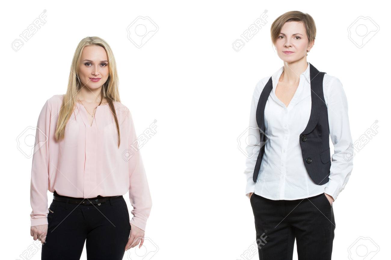 two businesswomen isolated on white background body language body language gestures