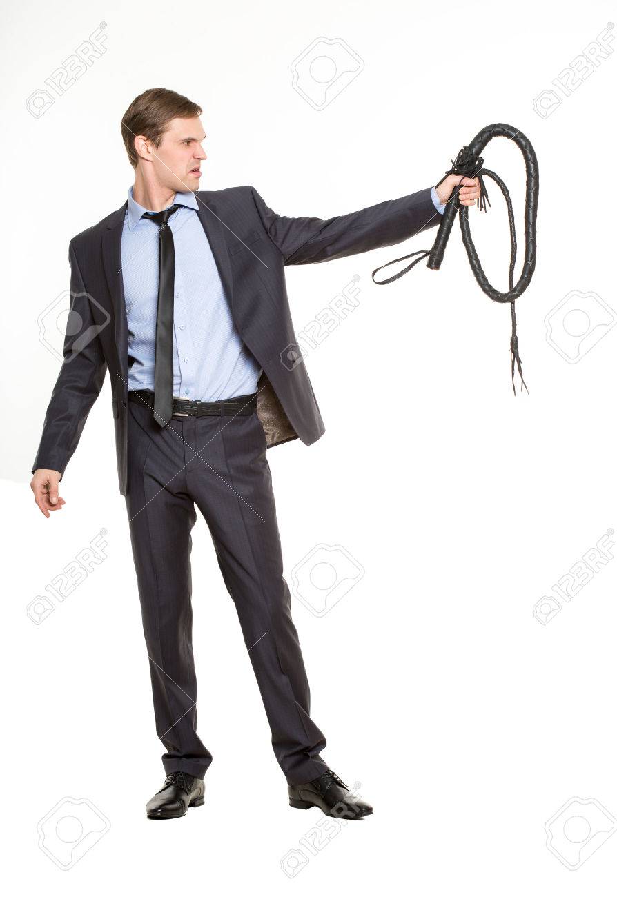 美しいビジネスの女性両手の鞭を持つ 白い背景に分離されました 専制的な上司のコンセプト の写真素材 画像素材 Image 60822049