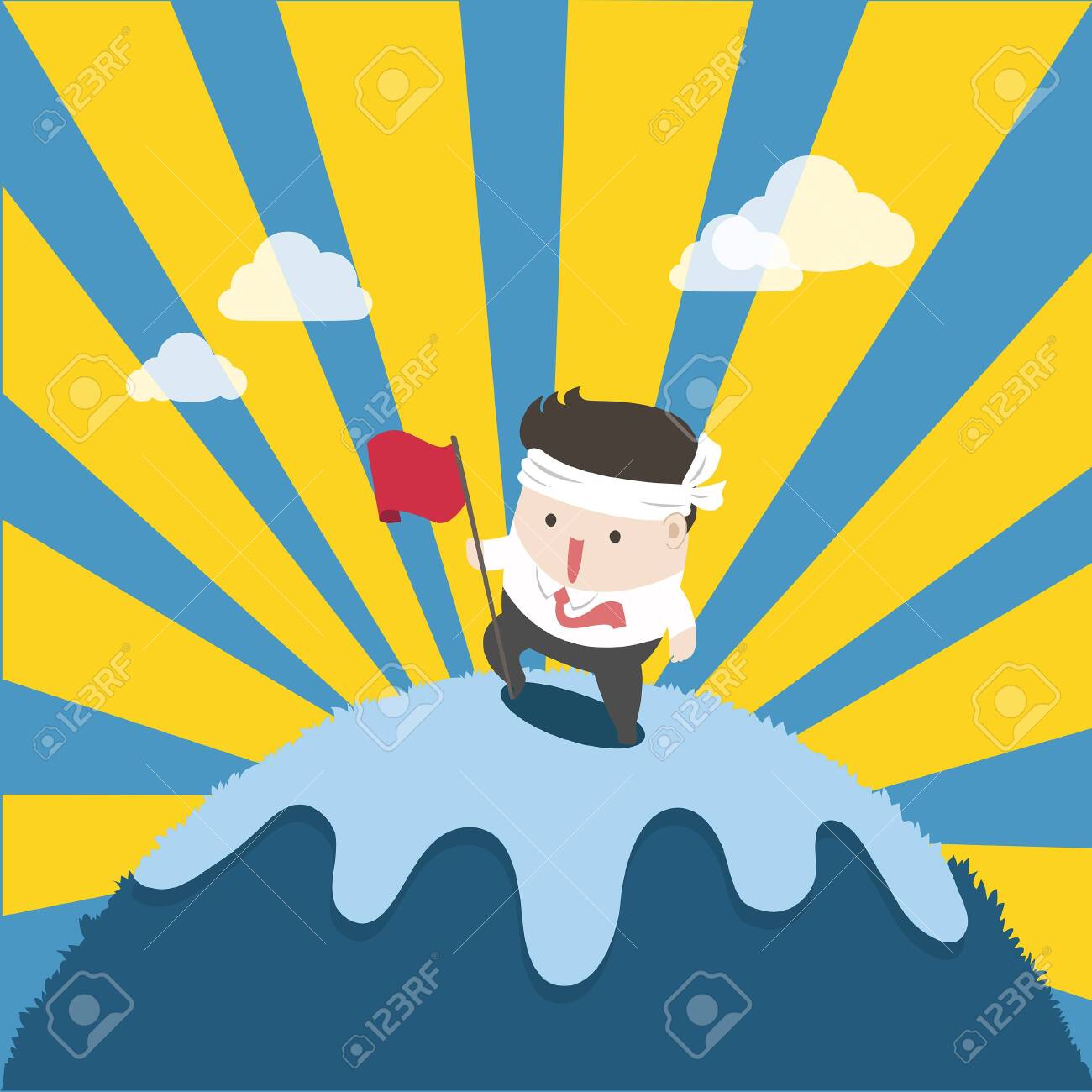 the businessman on top success and effort. To reach the goal is high like mountain. - 123424507 the businessman on top success and effort. To reach the goal is high like mountain. - 123424507