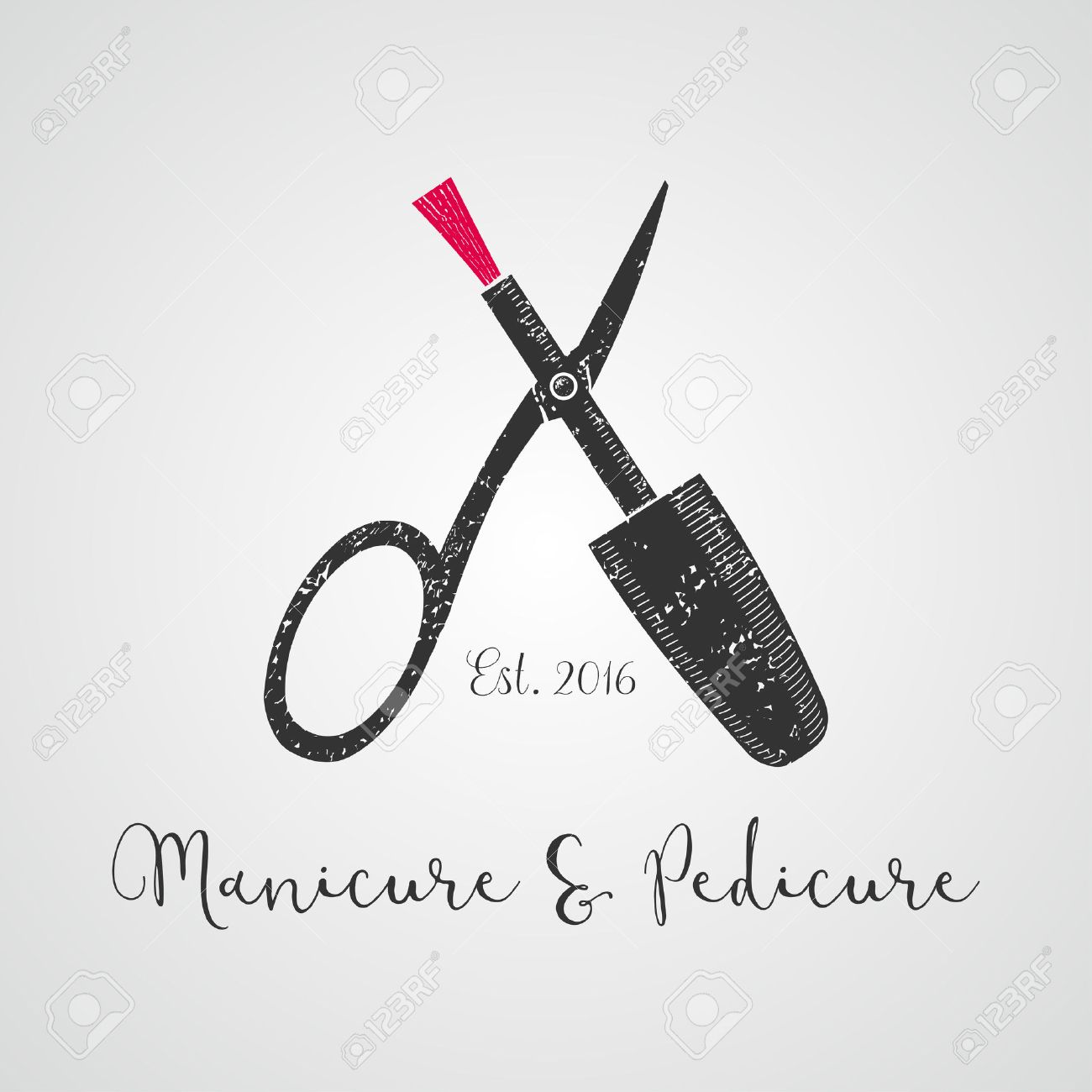 Nails Vector Logo Sign Design Element Illustration For Manicure