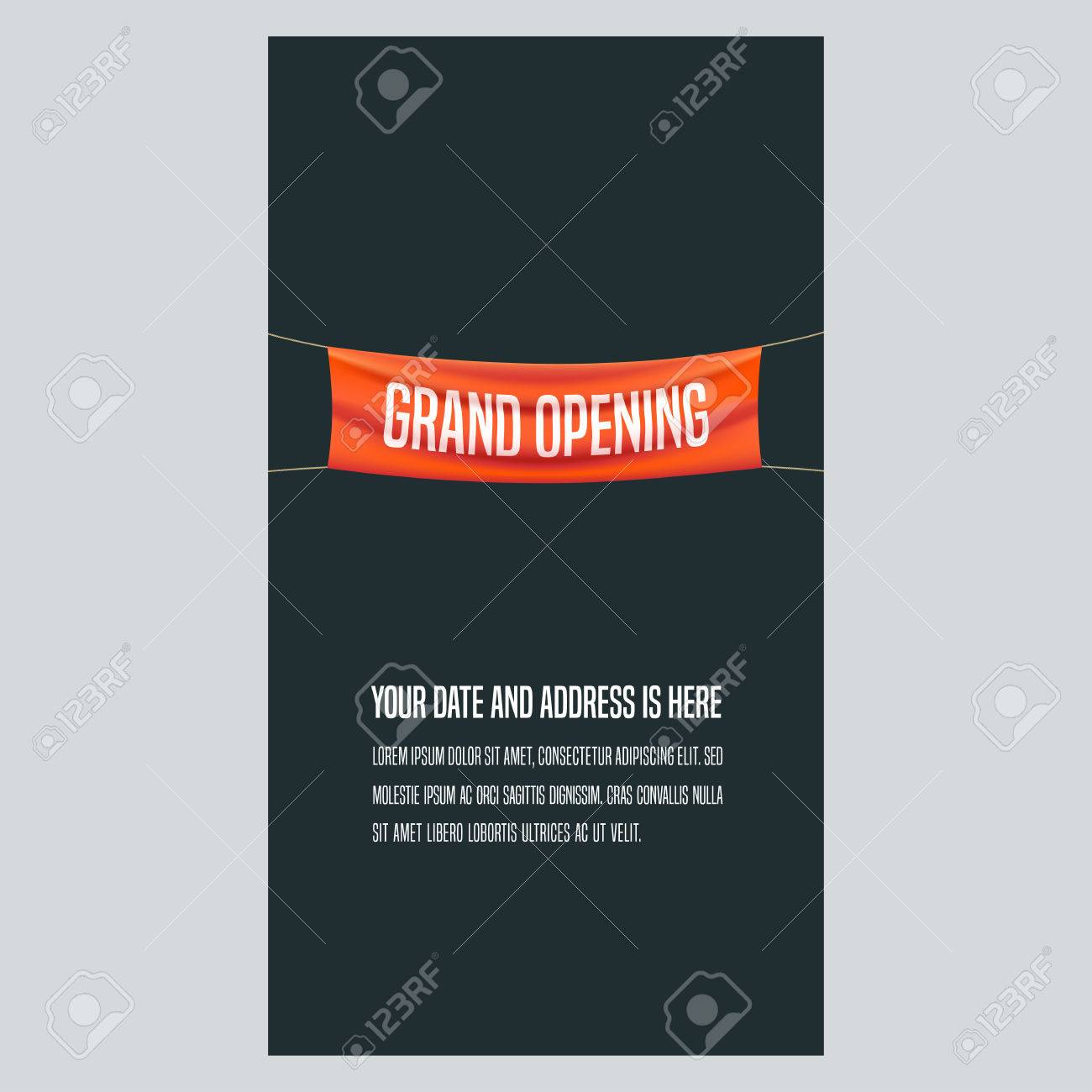 grand opening vertical vector illustration background for new