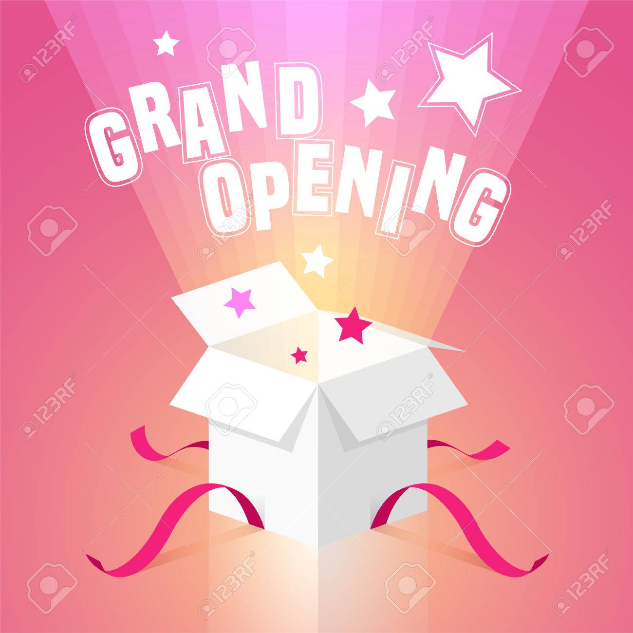 grand opening vector background with open box template design
