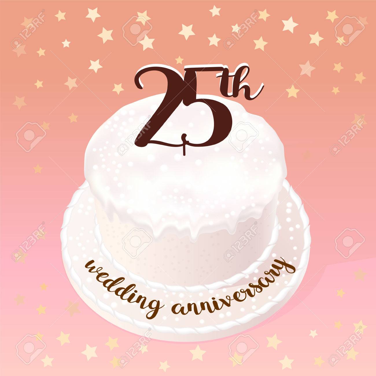 25 Anos De Boda O Matrimonio Vector Icono Ilustracion Elemento De Diseno Con Pastel De Celebracion Para El 25 Aniversario De Boda Ilustraciones Vectoriales Clip Art Vectorizado Libre De Derechos Image