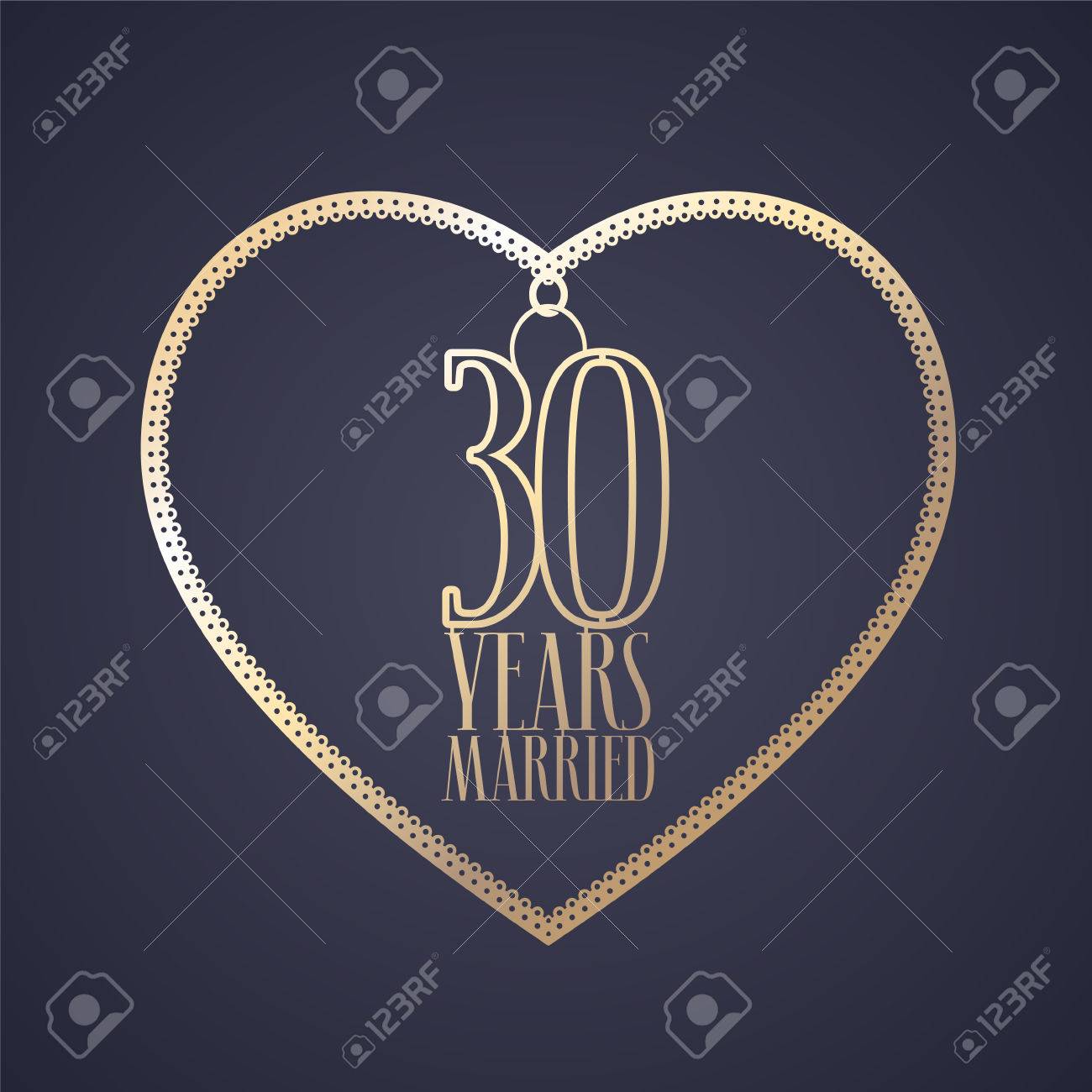 30 Years Anniversary Of Being Married Vector Icon, Logo. Graphic Design  Element With Golden Color Heart For Decoration For 30th Anniversary Wedding  Royalty Free SVG, Cliparts, Vectors, and Stock Illustration. Image 81797341., image size:1300x1300