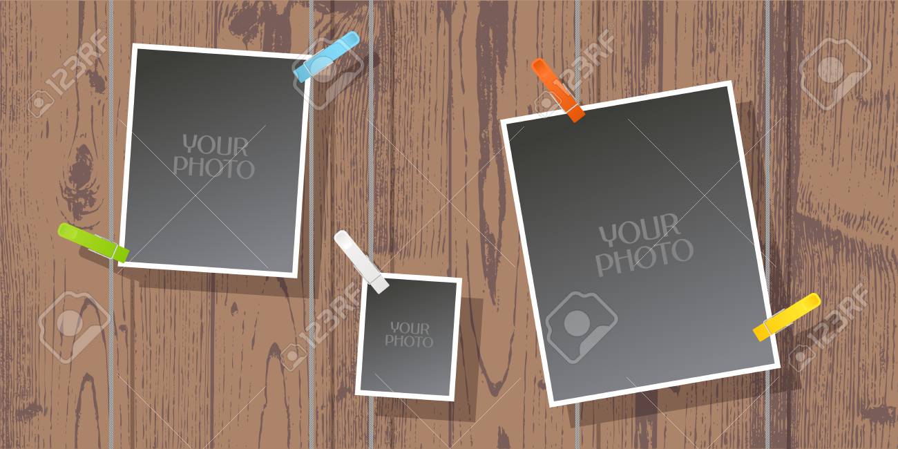 collage of photo frames vector illustration background design