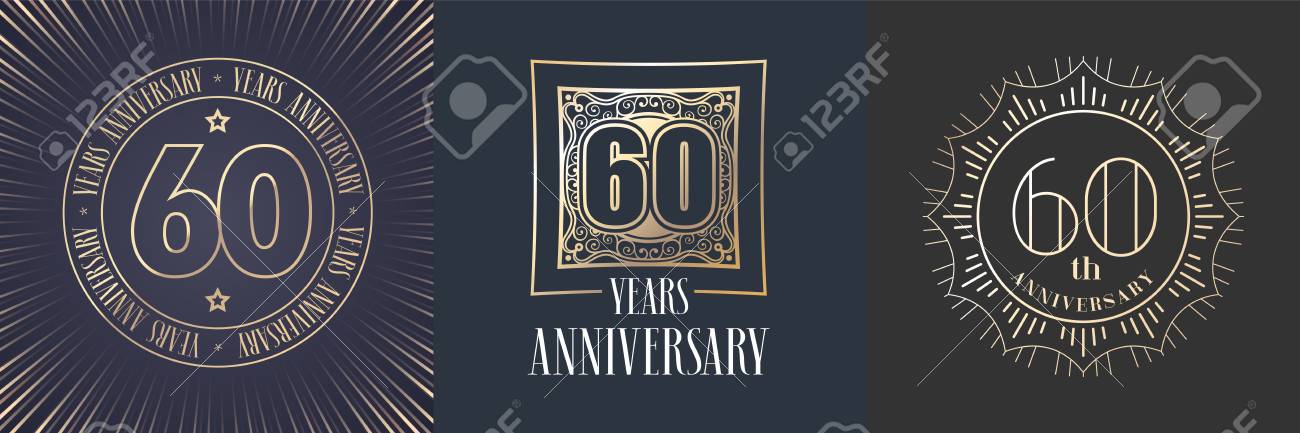 60 years anniversary vector