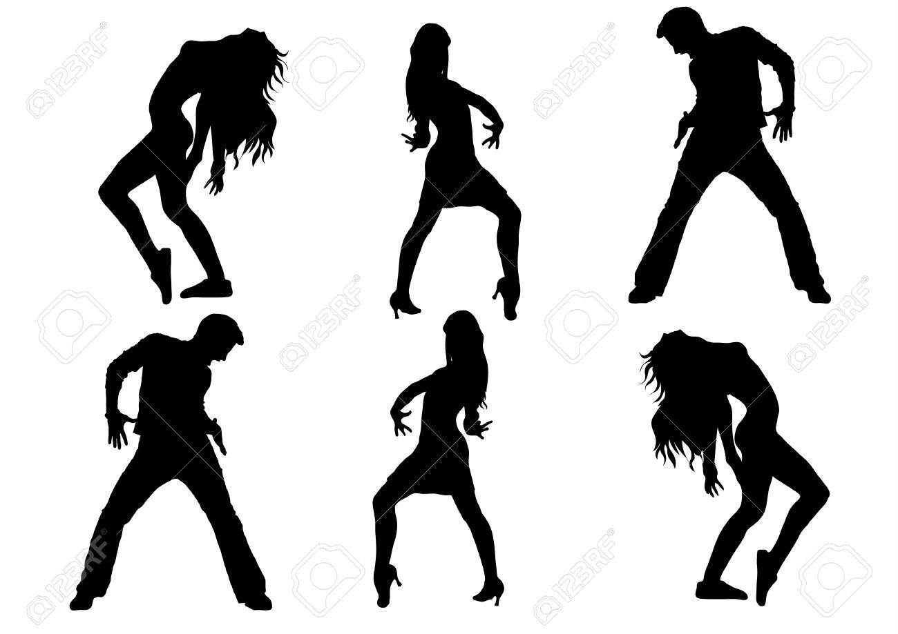Tanzen Silhouette Tanz Grafik Auf Einem Weissen Hintergrund Lizenzfrei Nutzbare Vektorgrafiken Clip Arts Illustrationen Image 65864476