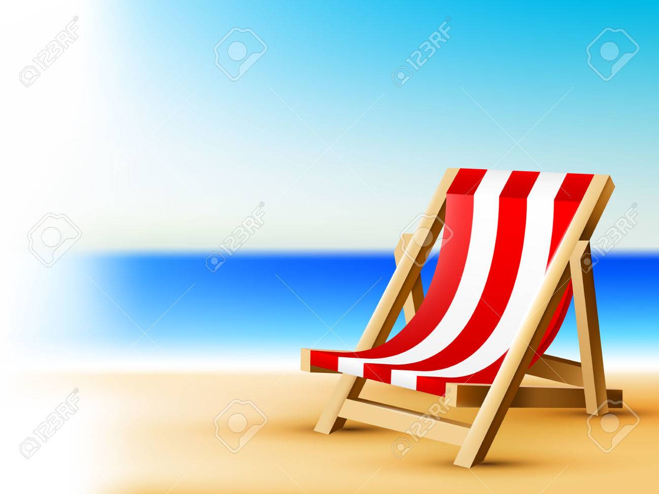 Beach Chair Vector bright sea background with beach chair, vector tropical Beach Chair Vector bright sea background with beach chair, vector tropical