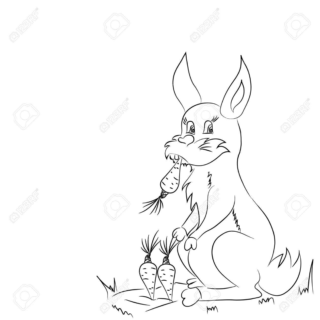 cartoon rabbit outline