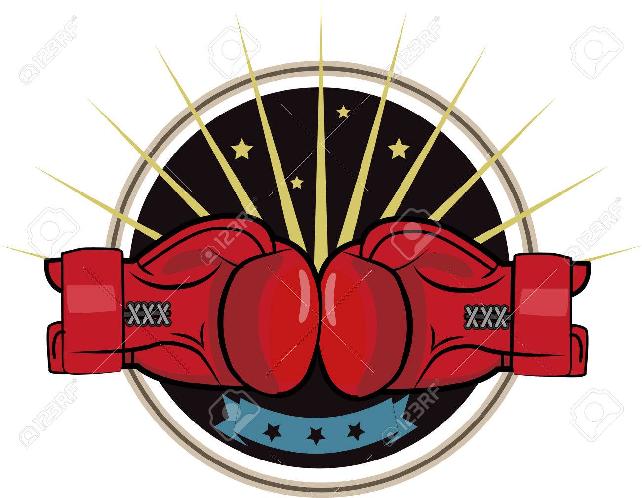 guantes de boxeo emblema de boxeo la etiqueta insignia diseño de