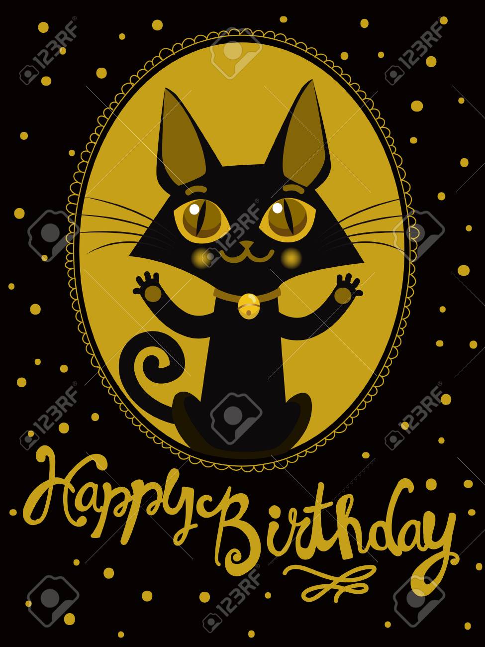 Alles Gute Zum Geburtstag Wunschen Handdrawn Beschriftung Grusskarte Geburtstag Bild Lustige Alles Gute Zum Geburtstag Geburtstagswunsche Alles Gute Zum Geburtstag Bild Alles Gute Zum Geburtstag Lustige Katze Gold Stil Tier Vektor Lizenzfrei